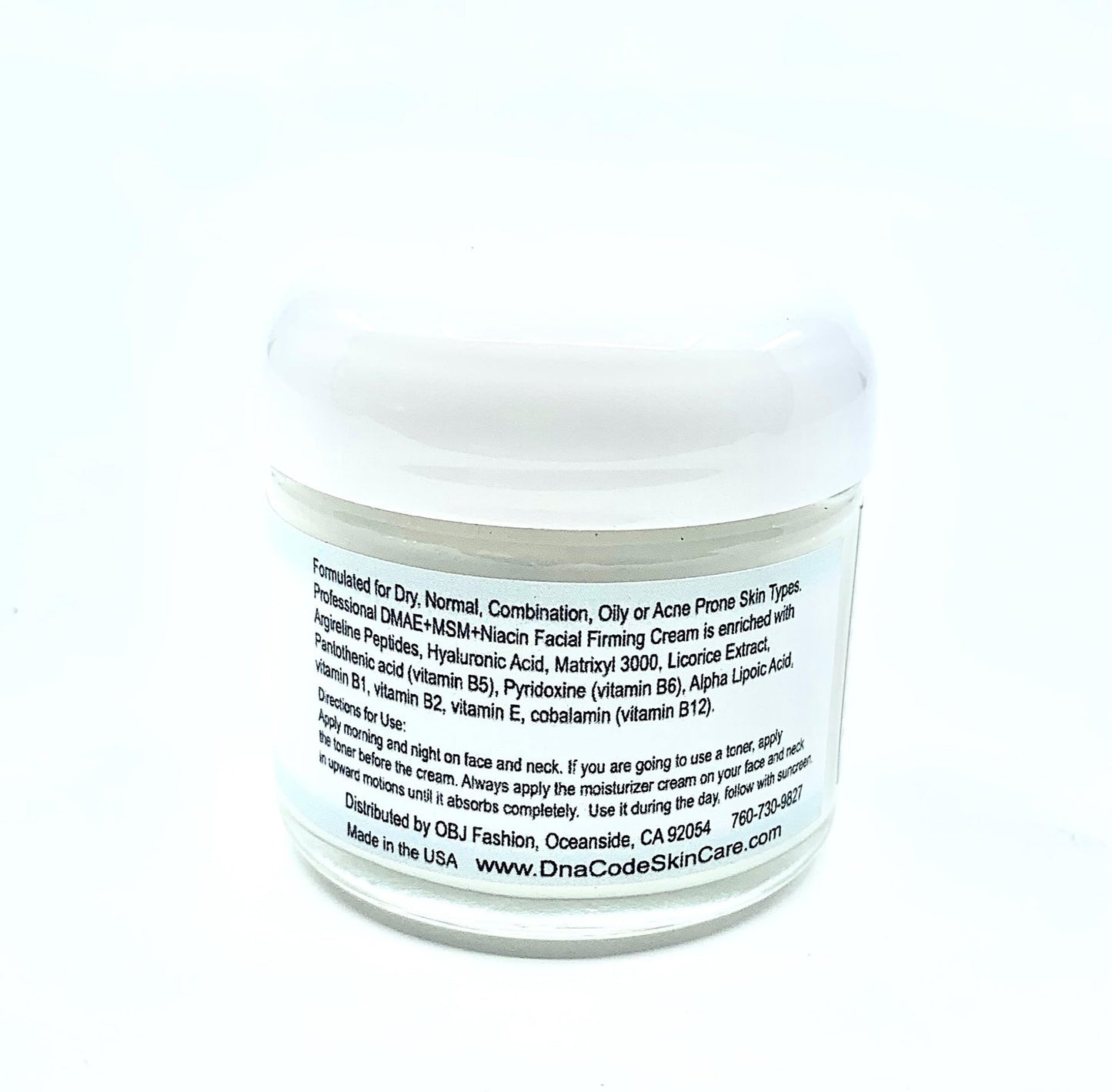 DNA CODE Skin Care OIL FREE-DMAE+MSM+NIACIN Firming Cream, 100% Pure Hyaluronic Acid, Argireline, Matrixyl 3000 Beauty & Personal Care DNA Code