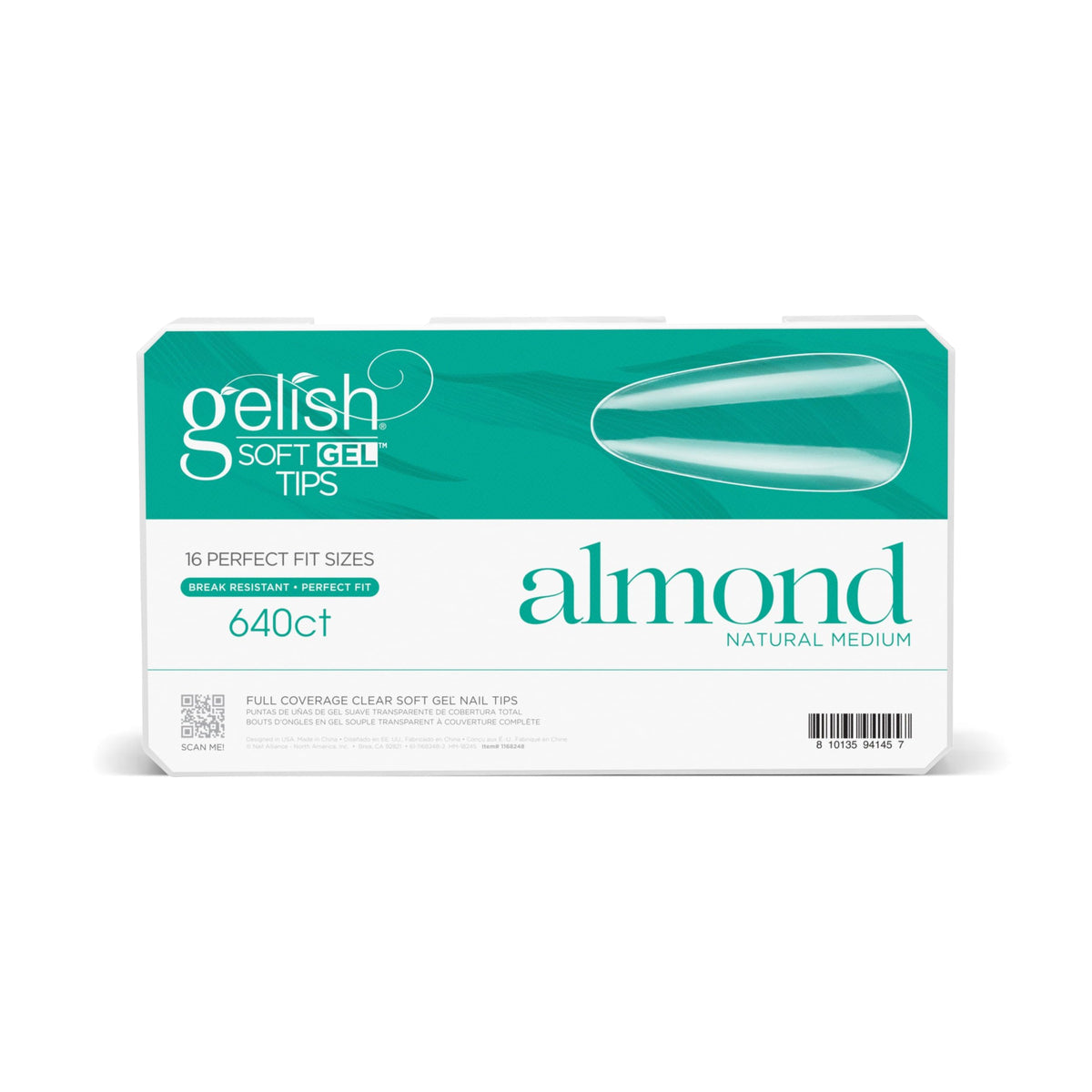 Gelish Soft Gel™ Tips Press on Nails Extension - Medium Almond, 640 Count
