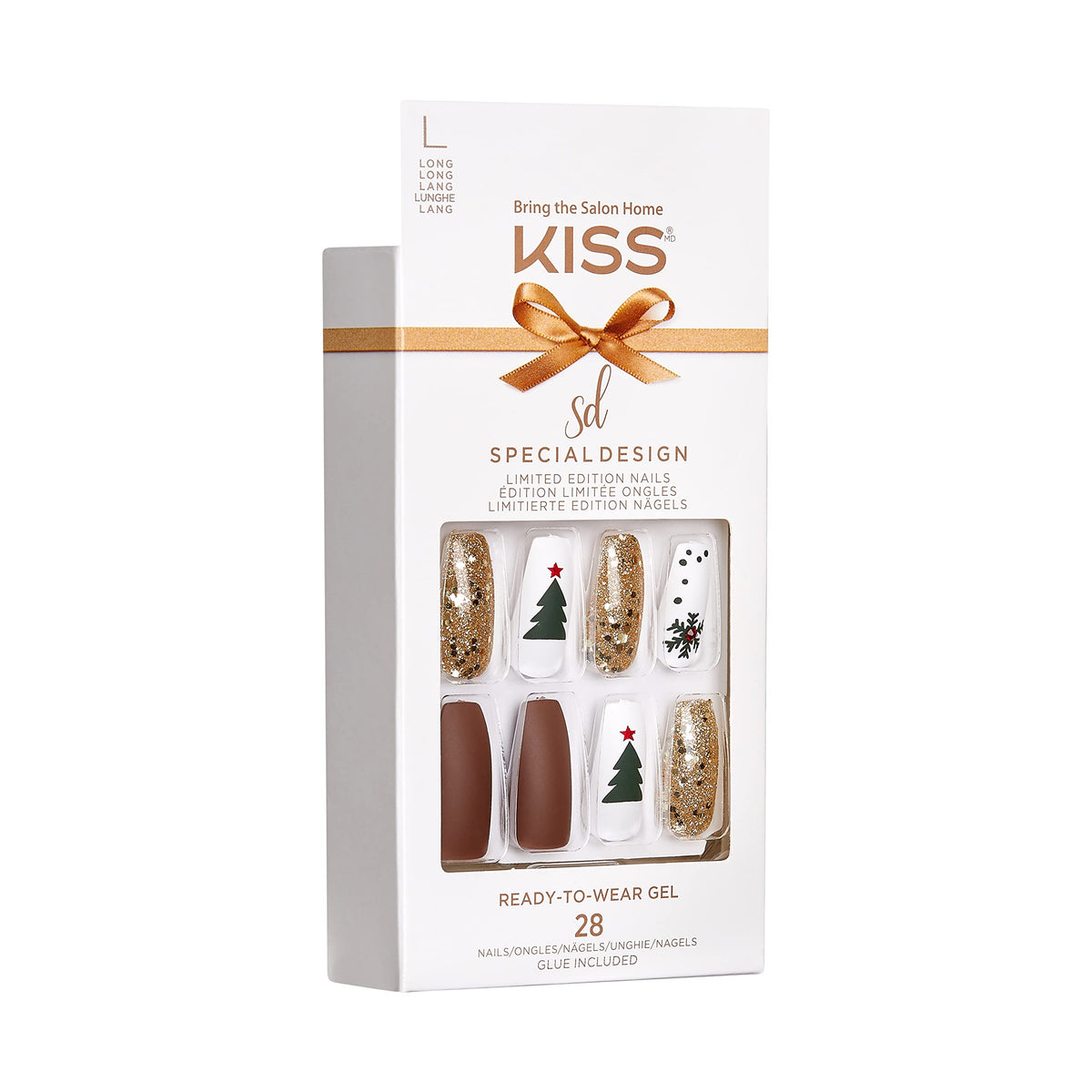 KISS Limited Edition Special Design Ready-To-Wear Gel Press-On Nails - North Pole (North Pole) Beauty & Personal Care KISS
