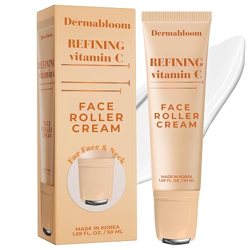Dermabloom Vitamin C Face Roller Cream - Brightens, Firms, Hydrates For Puffy Skin & Uneven Skin Tone - Dermatologist Tested, Anti-Aging, Korean Skin Beauty & Personal Care Dermabloom