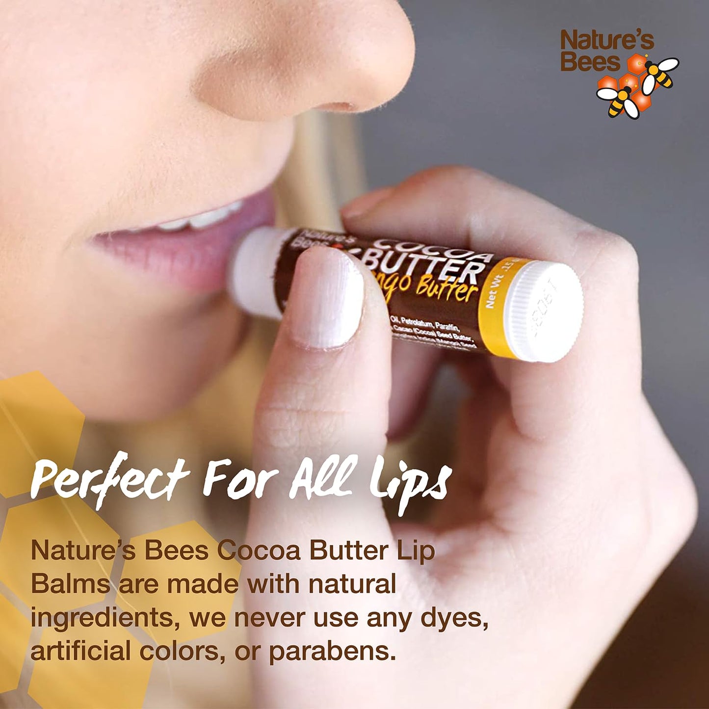 Nature's Bees, Cocoa Butter Lip Balms, Lip Moisturizer Treatment - Pack of 72, (Original Variety Assortments - Original, Olive Oil, Mango Butter, Shea Beauty & Personal Care Nature’s Bees