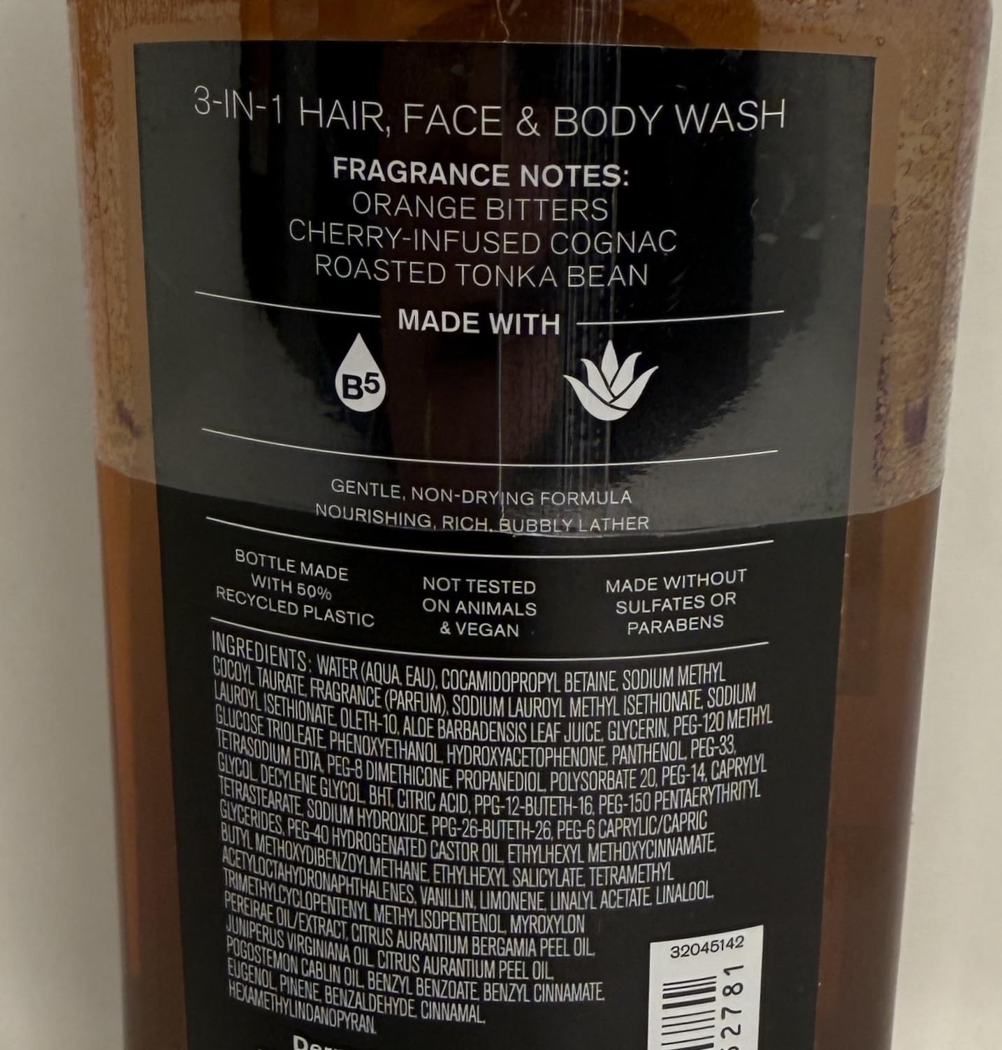Bath & Body Works Crafted Cognac 3-in-1 Body Wash, Hair & Face - Warm Rich Men’s Shower Gel Beauty & Personal Care Bath & Body Works