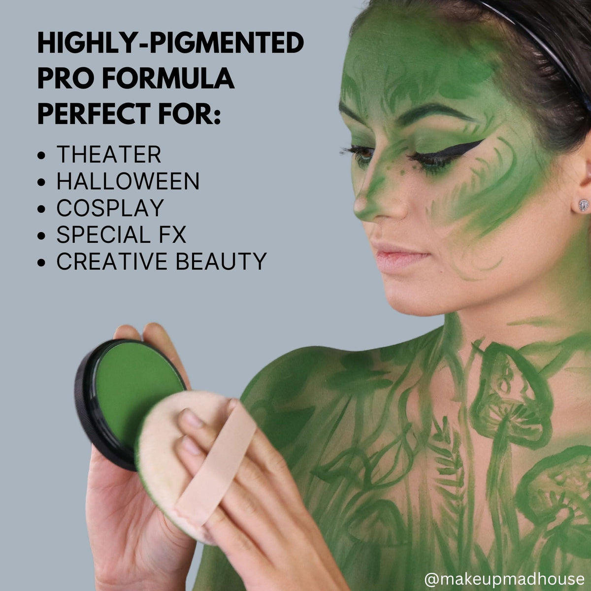 Mehron Makeup StarBlend - LIGHT GREY, Wet/Dry Pressed Powder Face Paint
