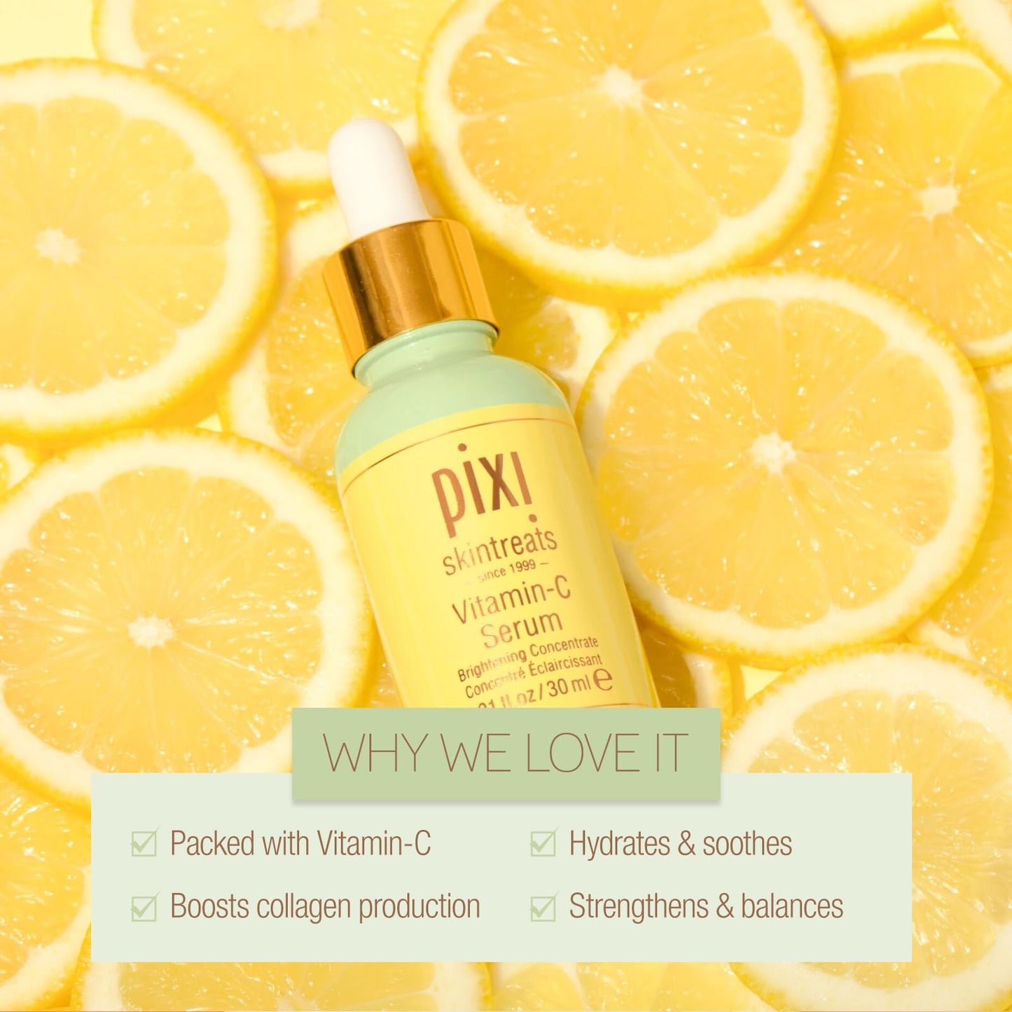 Pixi Vitamin-C Serum | Brightening Daily Vitamin-C Serum For Radiant Skin | Maintain A Youthful Complexion | 1.01 Fl Oz Beauty & Personal Care Pixi