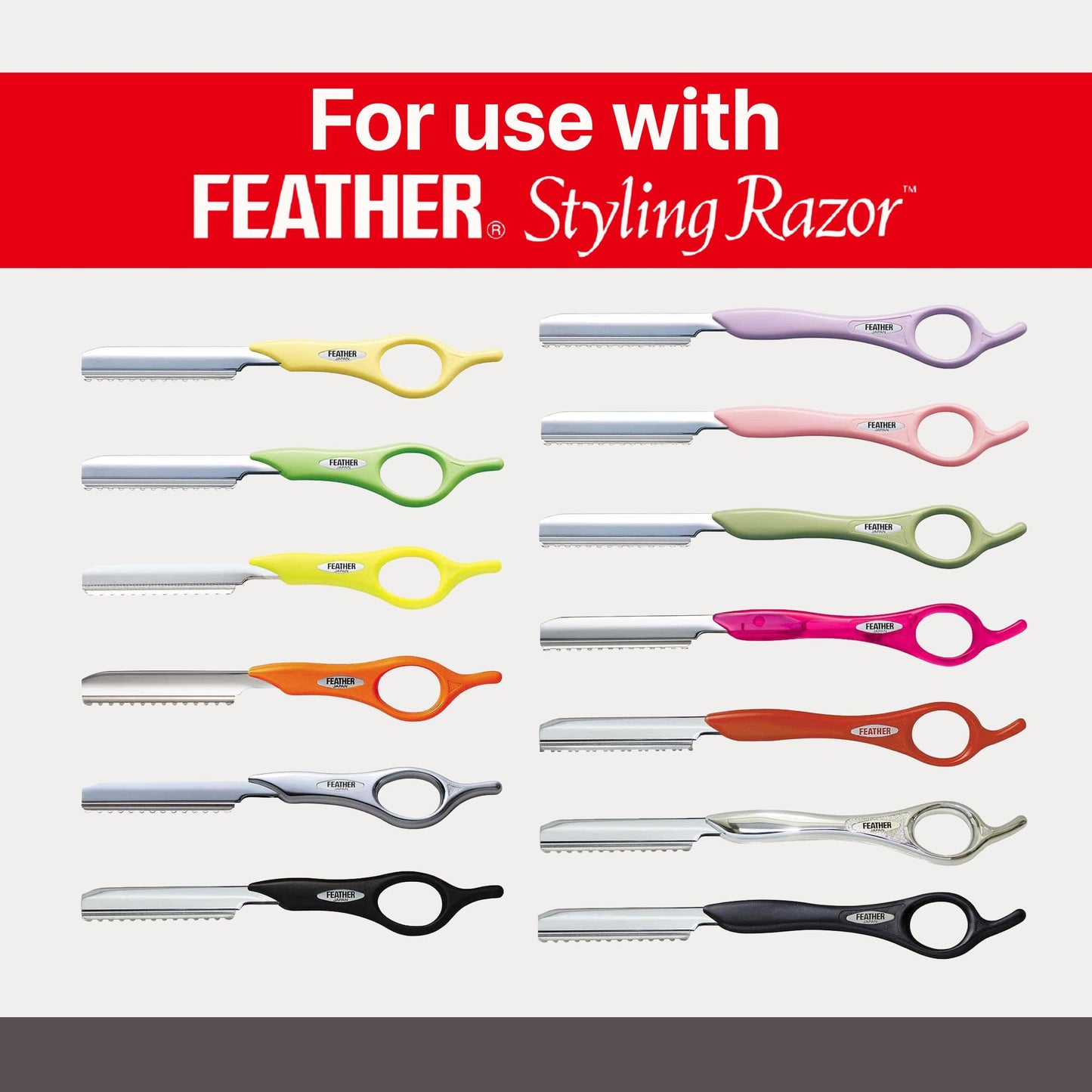 Feather Styling Razor Standard Blades - Professional Hair Cutting Blades for Styling, Shaping, Feathering, & Thinning - Stainless Steel Single Edge Beauty and Personal Care Feather