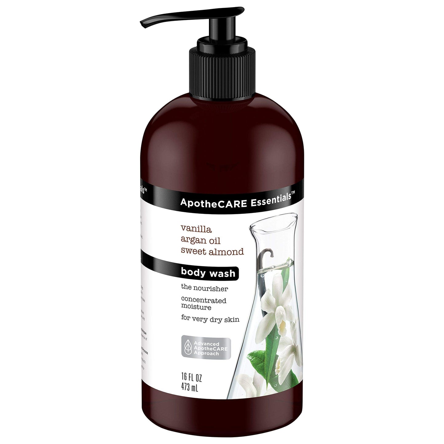 ApotheCARE Essentials The Nourisher Body Wash, Vanilla, Argan Oil, Sweet Almond, 16 oz Beauty & Personal Care ApotheCARE Essentials