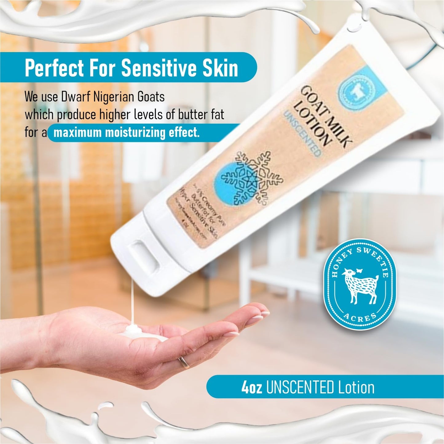 Honey Sweetie Acres Goat Milk Skincare Gift Set with Handmade Soap and Lotion - Unscented Lotion & Soap Bar for Gentle Cleansing, All-Natural Care Beauty & Personal Care Honey Sweetie Acres
