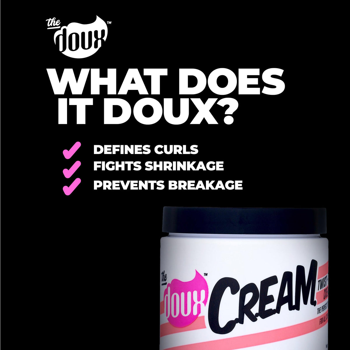 The Doux C.R.E.A.M. Twist & Curl Cream - Curl Defining Cream with Coconut & Avocado Oils for Curly Hair - Frizz Control & Long-Lasting Moisture Beauty & Personal Care The Doux