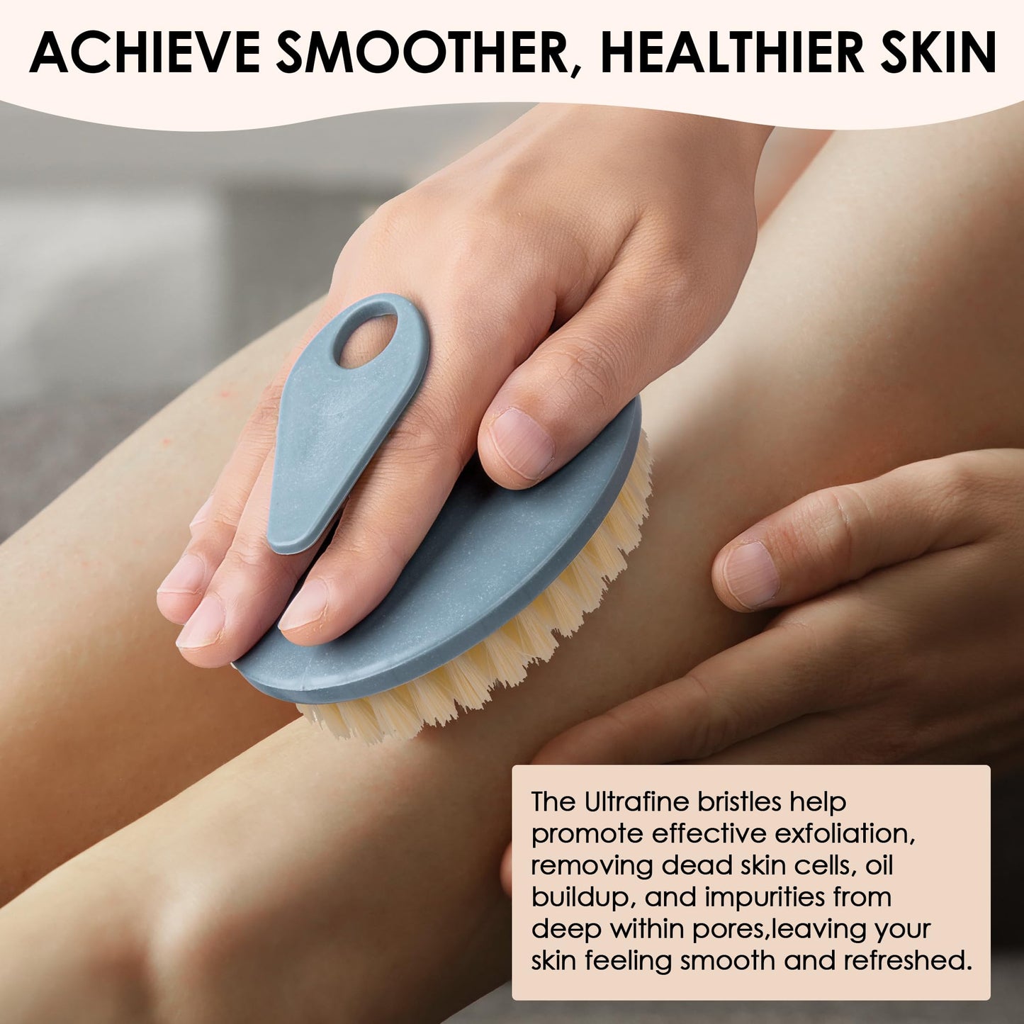 INNERNEED Food-Grade Soft Silicone Body Scrubber Shower Brush Handheld Cleansing Skin Brush, with PP Shower Brush for Exfoliating, Cellulite Treatment Beauty and Personal Care INNERNEED