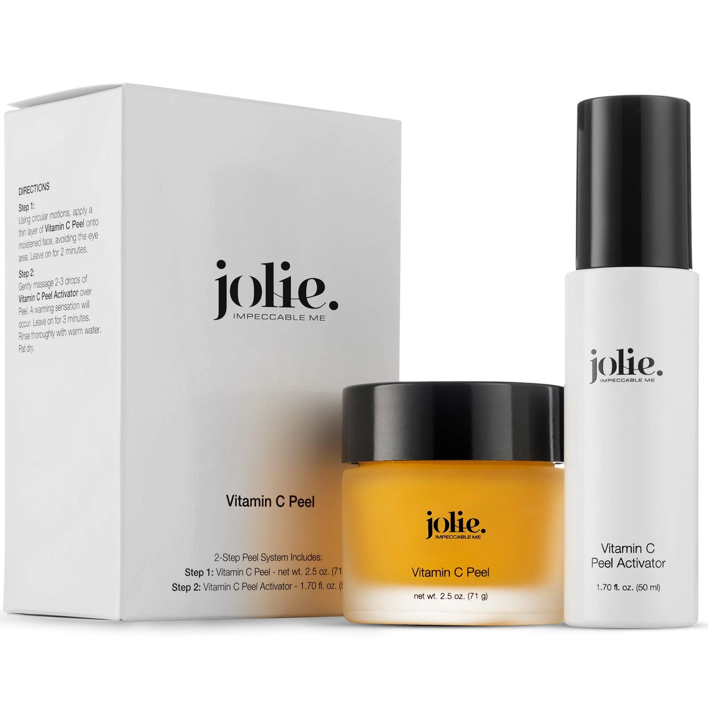 Jolie Professional Vitamin C Peel - Gentle Face Brightening & Illumitating Peeling Treatment System - 2 Step Kit Beauty & Personal Care JOLIE. IMPECCABLE ME