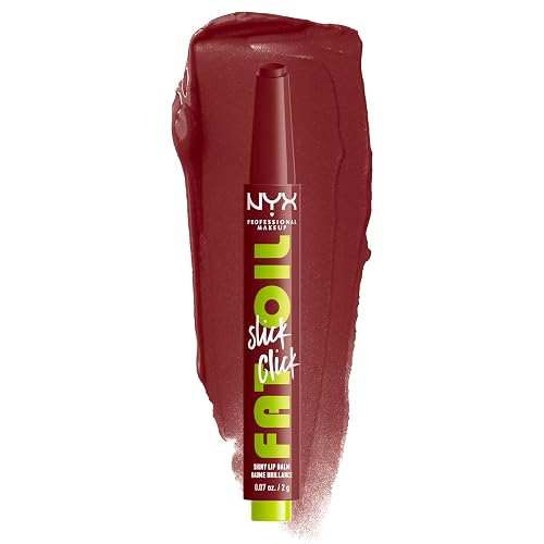 NYX PROFESSIONAL MAKEUP Fat Oil Slick Click, Lightweight, Buildable, Pigmented Vegan Lip Balm - In A Mood Beauty & Personal Care NYX PROFESSIONAL MAKEUP