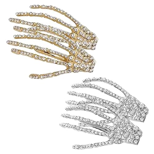 4Pcs Halloween Skeleton Hands Hair Barrettes,Halloween Hair Clips for Women Girls,Rhinestone Skull Hand Hair Clip Hairpin,Zombie Punk Rock Hair Beauty & Personal Care ASIJUNTYECHO