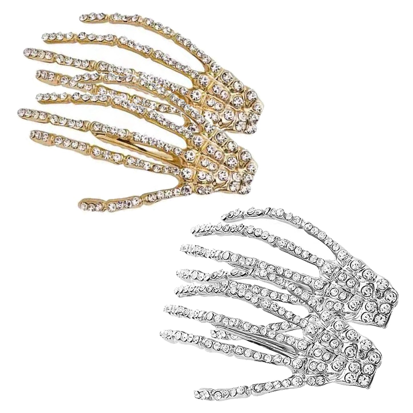 4Pcs Halloween Skeleton Hands Hair Barrettes,Halloween Hair Clips for Women Girls,Rhinestone Skull Hand Hair Clip Hairpin,Zombie Punk Rock Hair Beauty & Personal Care ASIJUNTYECHO