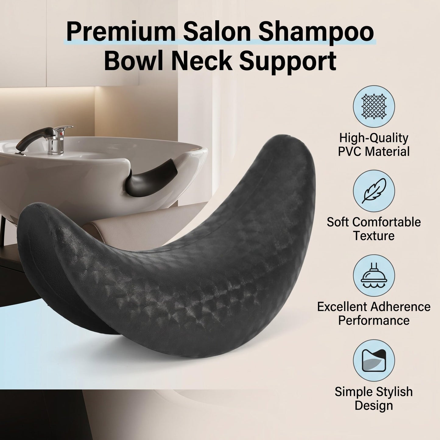 Ejoyous Shampoo Bowl Neck Pillow, Salon Spa Hair Beauty Washing Sink Shampoo Bowl Neck Rest Cushion Gel, Neck Rest for Shampoo Bowl, Sink Basin Beauty and Personal Care Ejoyous