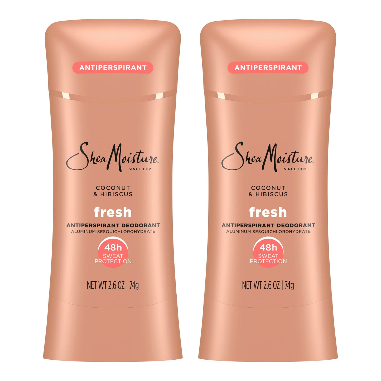 SheaMoisture Antiperspirant Deodorant Stick Fresh Coconut & Hibiscus 2 Count for 48HR Sweat & Odor Protection with No Parabens & No Mineral Oil 2.6 oz Beauty and Personal Care Shea Moisture