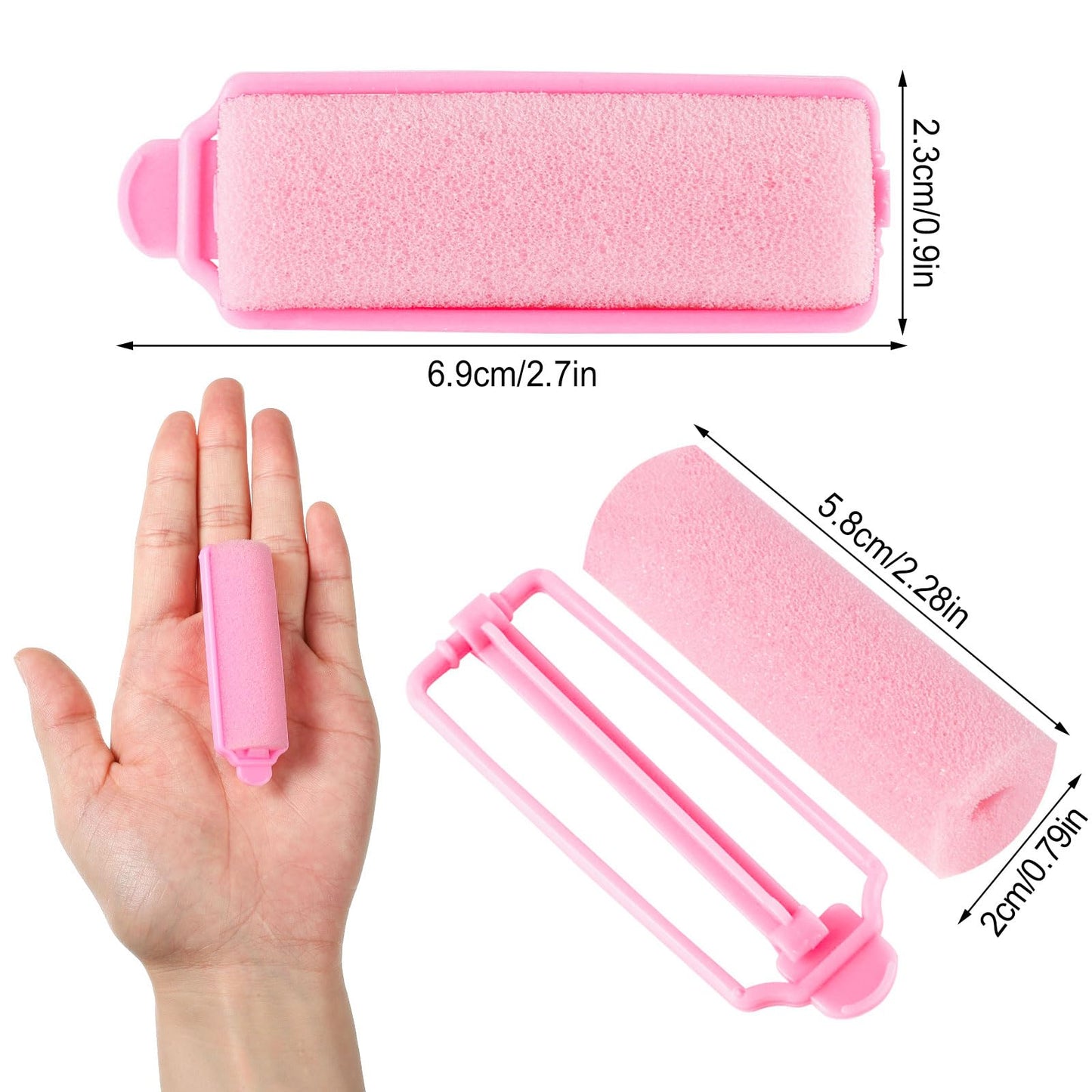 12 Pcs Foam Sponge Hair Rollers 2.4 Inch Hair Curlers to Sleep Heatless Curler Hair Pink Christmas Party Hairstyles Beauty & Personal Care Pengxiaomei