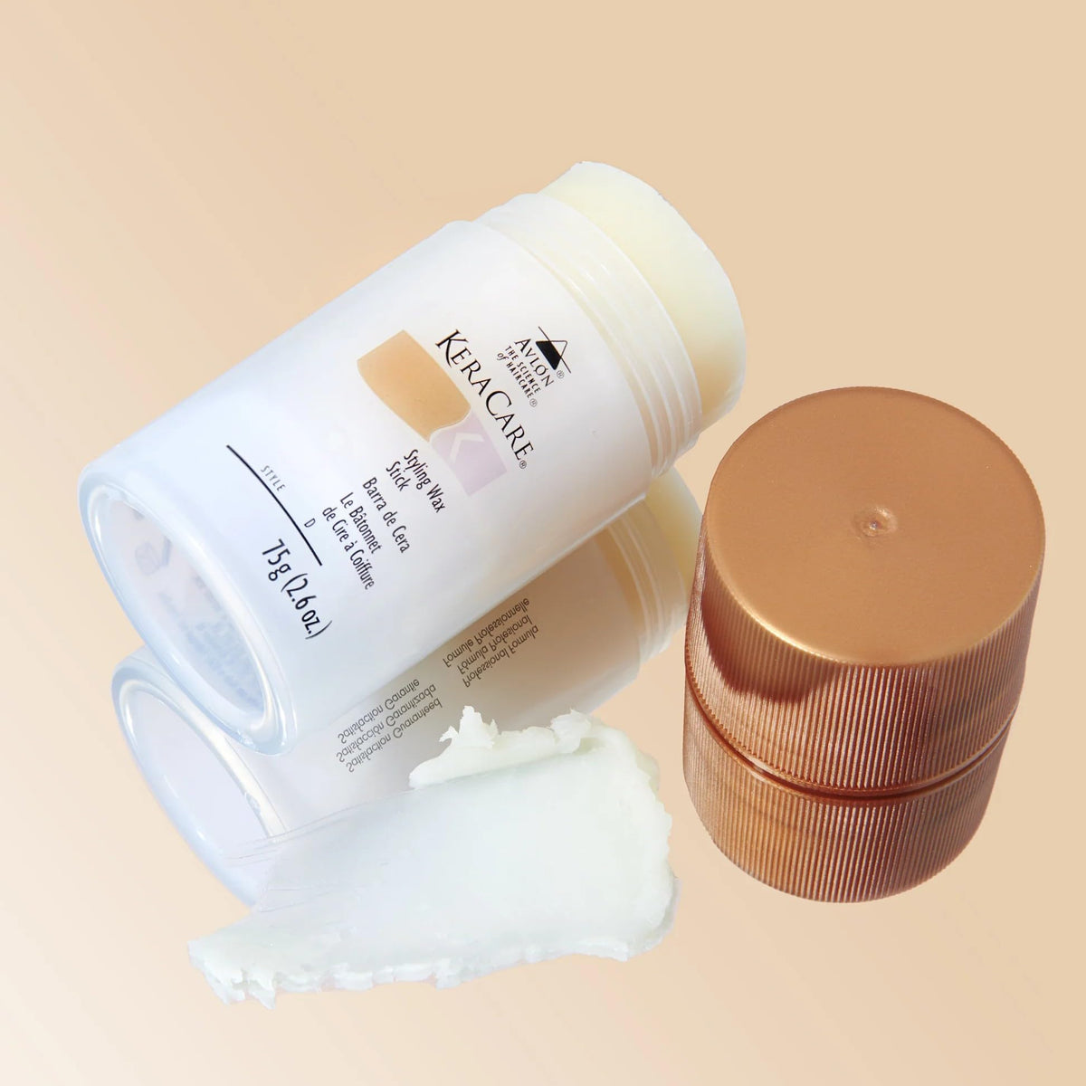 KeraCare Hair Wax Stick 2.6oz - Slicked Back Hair, Buns & Ponytails - Professional Frizz, Flyaway, & Edge Control - Castor Seed Oil - For All Hair