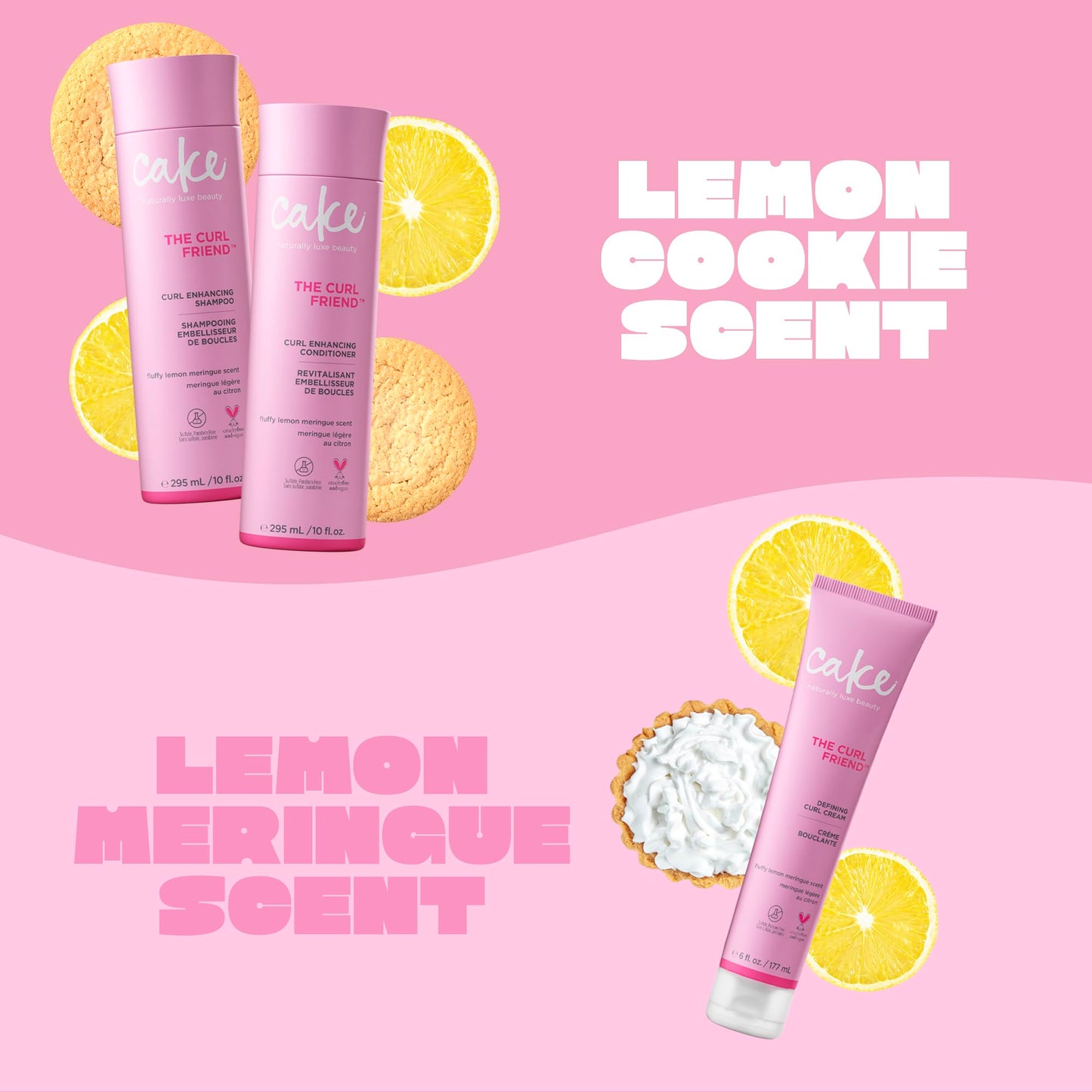 Cake Beauty Curl Friend Curl Defining Shampoo, Conditioner & Cream Set - Avocado & Argan Oil Curly Hair Products - Anti-Frizz, Cruelty Free & Vegan Beauty & Personal Care Cake Beauty