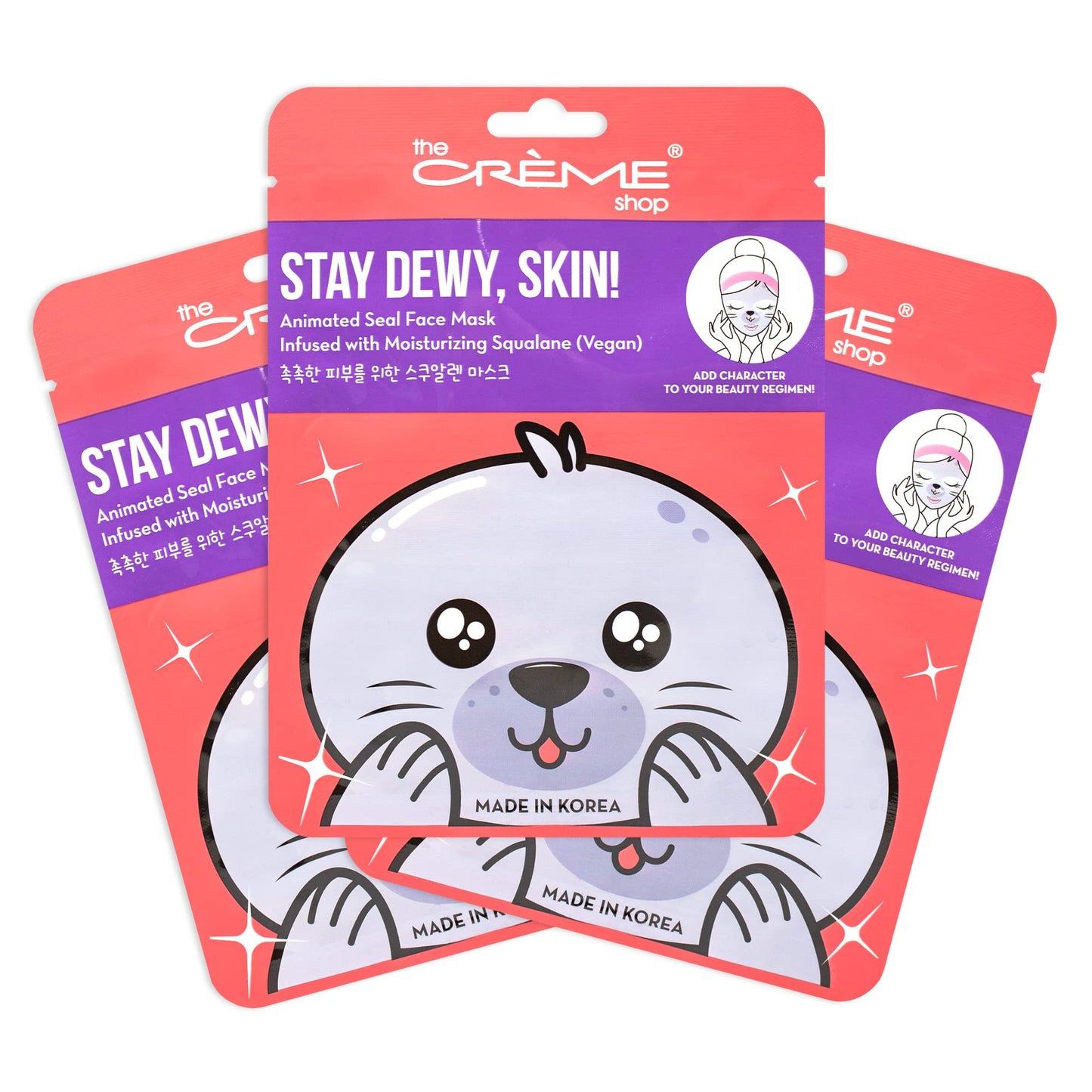 The Crème Shop Korean Skincare Animated Seal Face Mask - Infused with Moisturizing Vegan Squalane Beauty & Personal Care The Crème Shop