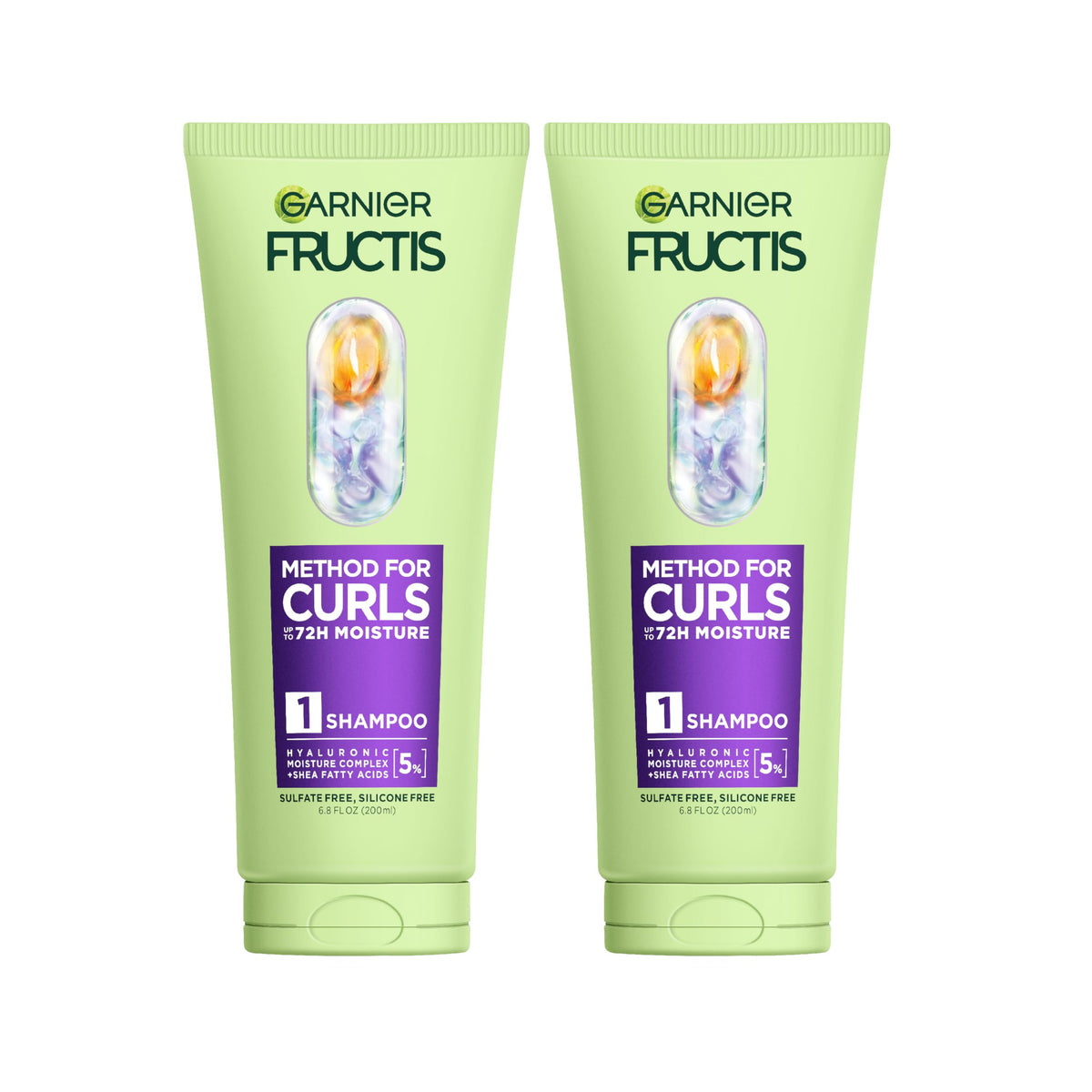 Garnier Fructis Method for Curls Moisture Filling Curly Hair Shampoo with up to 5% Hyaluronic Moisture Complex, Designed and Tested for 2C to 4C Curls