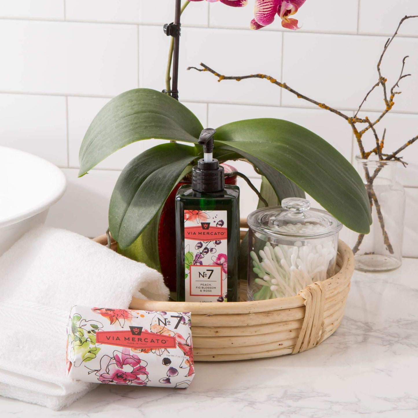 Via Mercato Italian Soap Bar (200 g), No. 7 - Peach, Fig Blossom & Rose Beauty & Personal Care Via Mercato