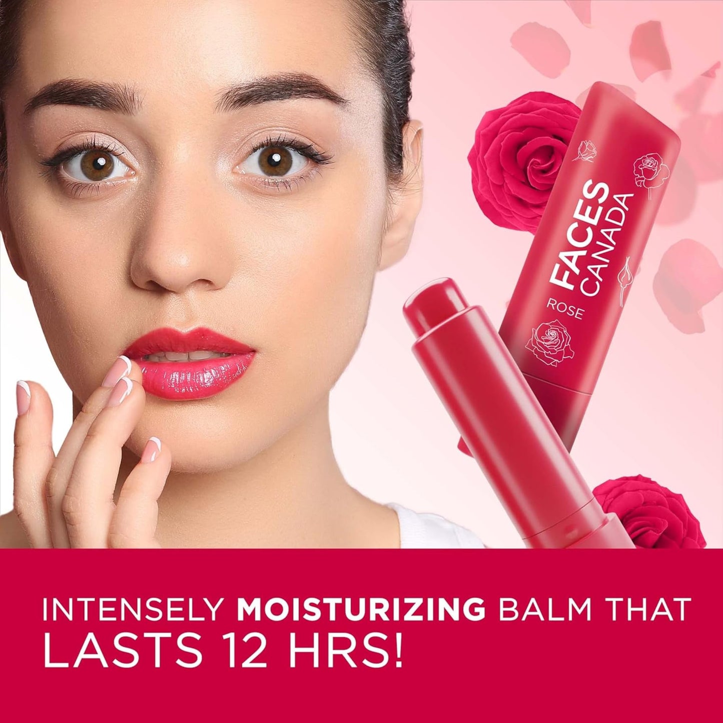 Facescanada Tinted Rose Lip Balm SPF 15 - Hydrating Lip Care with Vitamin E & Shea Butter - Soft Rose-Red Tint for Fresh, Healthy-Looking Lips Beauty and Personal Care FACESCANADA