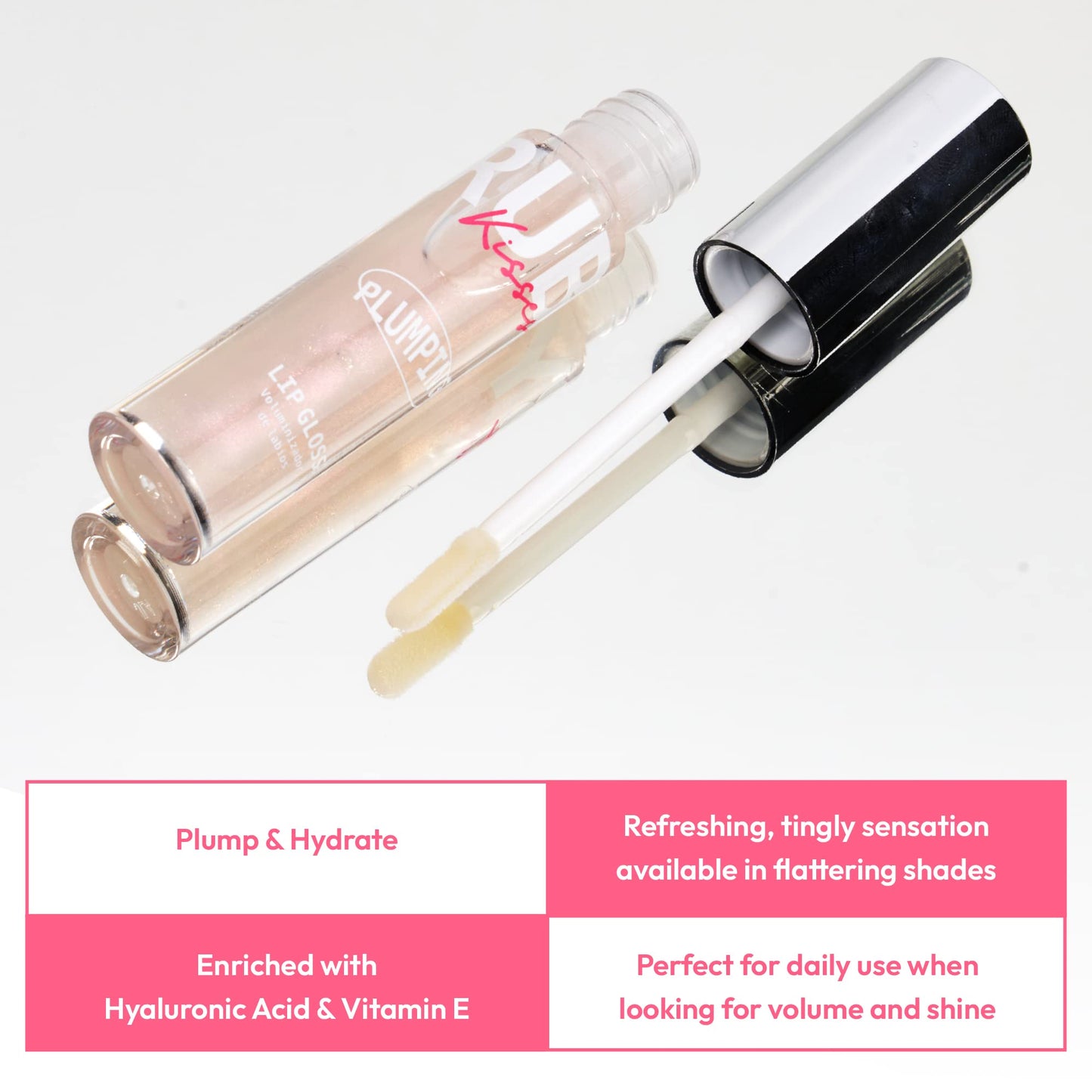 Ruby Kisses Hyaluronic Lip Gloss, High-Shine Volumizing Plumping Hydrating Beauty & Personal Care Ruby Kisses