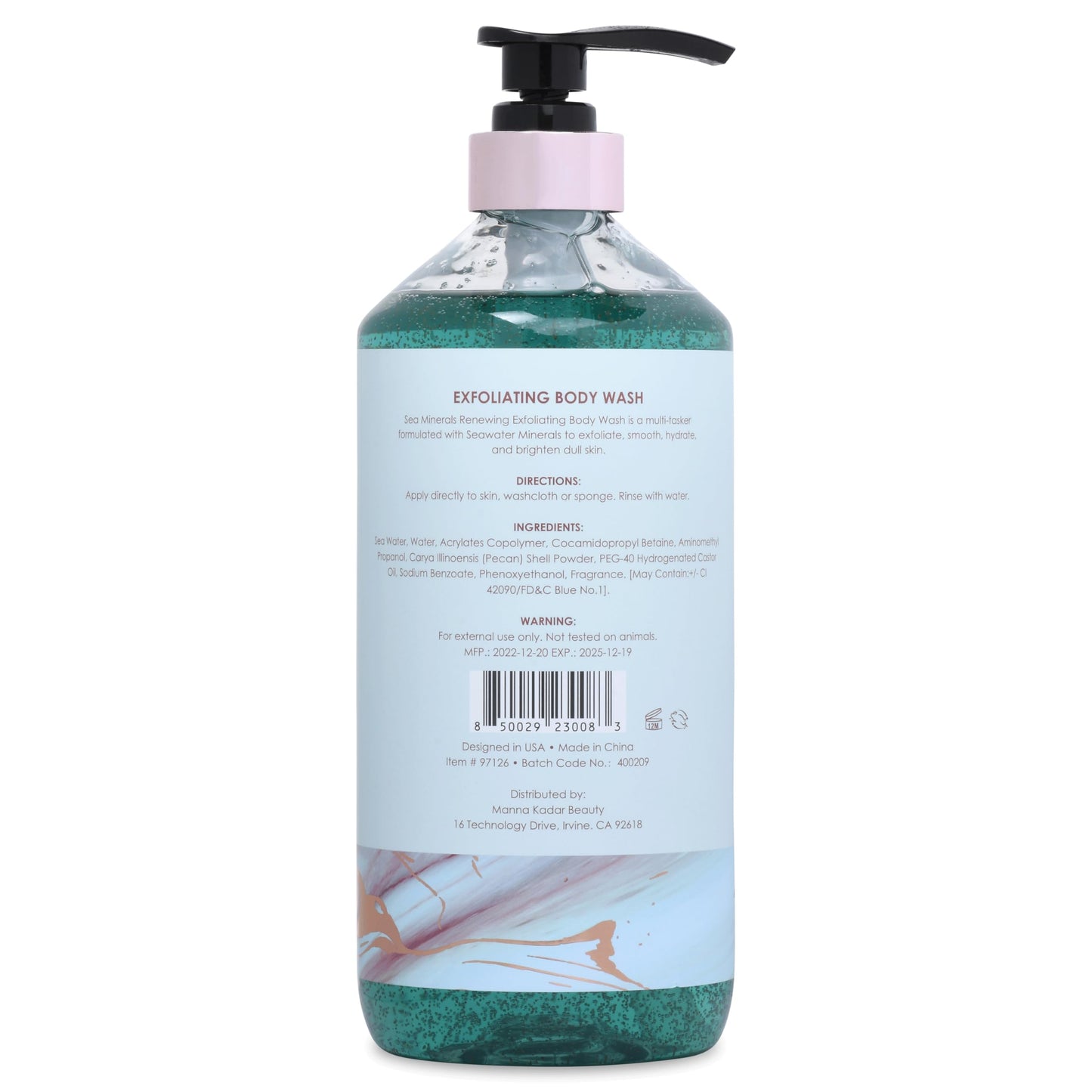 Manna Kadar Beauty Dead Sea Minerals Exfoliating Body Wash, Eucalyptus Marine - Body Wash, Shower Gel, Moisturizing Scrub, Brighten Dull Skin Beauty & Personal Care Manna Kadar
