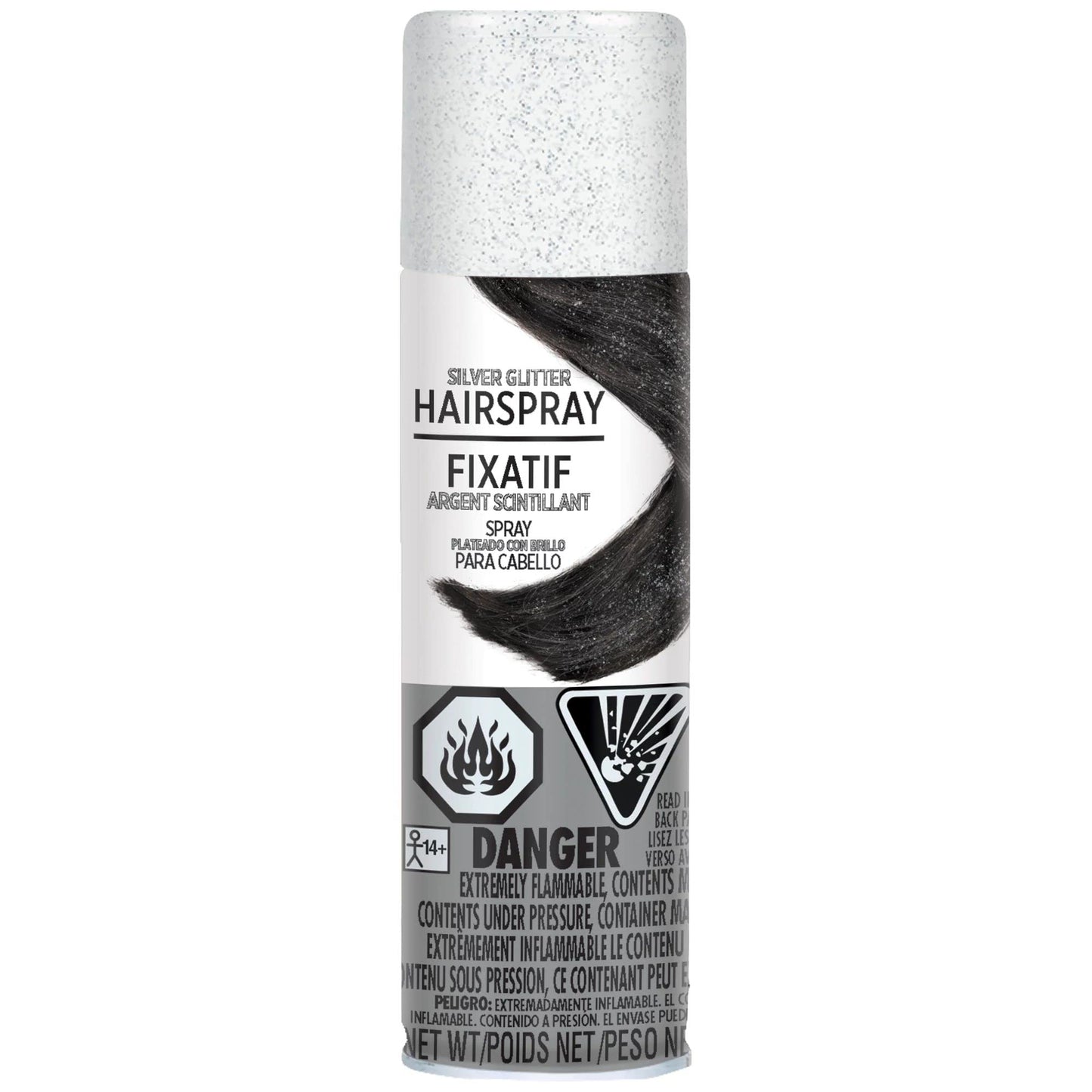 Silver Glitter Hair Spray Color - 3 oz. (1 Count) - Instantly Transforms Your Look, Ideal for Parties & Cosplay Beauty & Personal Care Amscan
