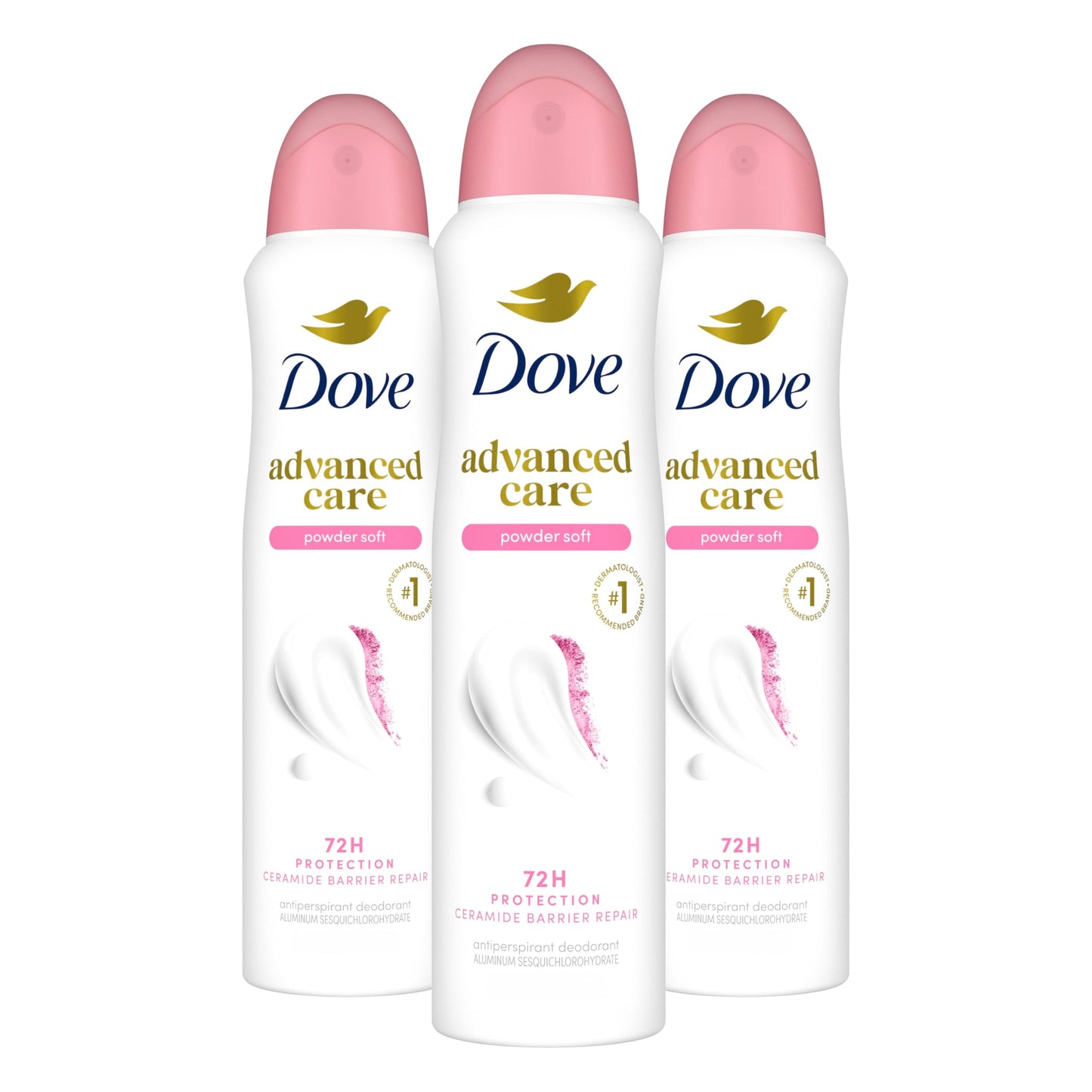 Dove Advanced Care Antiperspirant Deodorant Spray Powder Soft 3 Count to help skin barrier repair after shaving 72 hour antiperspirant deodorant Beauty and Personal Care Dove
