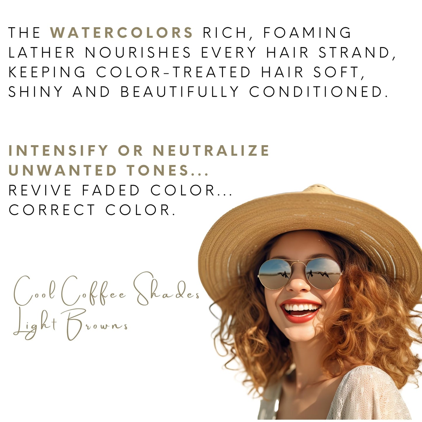 Watercolors Color Depositing Shampoo, Semi Permanent Hair Color 8.5 oz - HAZELNUT Beauty & Personal Care Watercolors