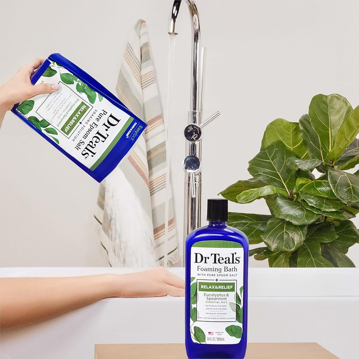 Dr Teals Soaking Solution, Epsom Salt, Relax, Eucalyptus Spearmint, 3 Pound (Pack of 4) Beauty and Personal Care Dr Teal's