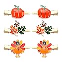 NVENF Thanksgiving Fall Hair Clips for Women Harvest Turkey Pumpkin Maple Leaf Hairpins Gold Alligator Hair Clips Thanksgiving Autumn Party Hair Beauty & Personal Care NVENF
