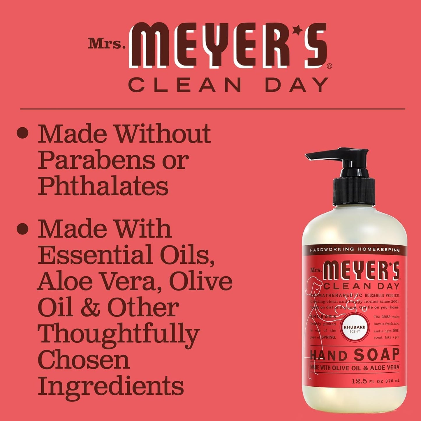Mrs. Meyer's Liquid Hand Soap Rhubarb 12.5 OZ (Pack of 6) Beauty & Personal Care Mrs. MEYER'S