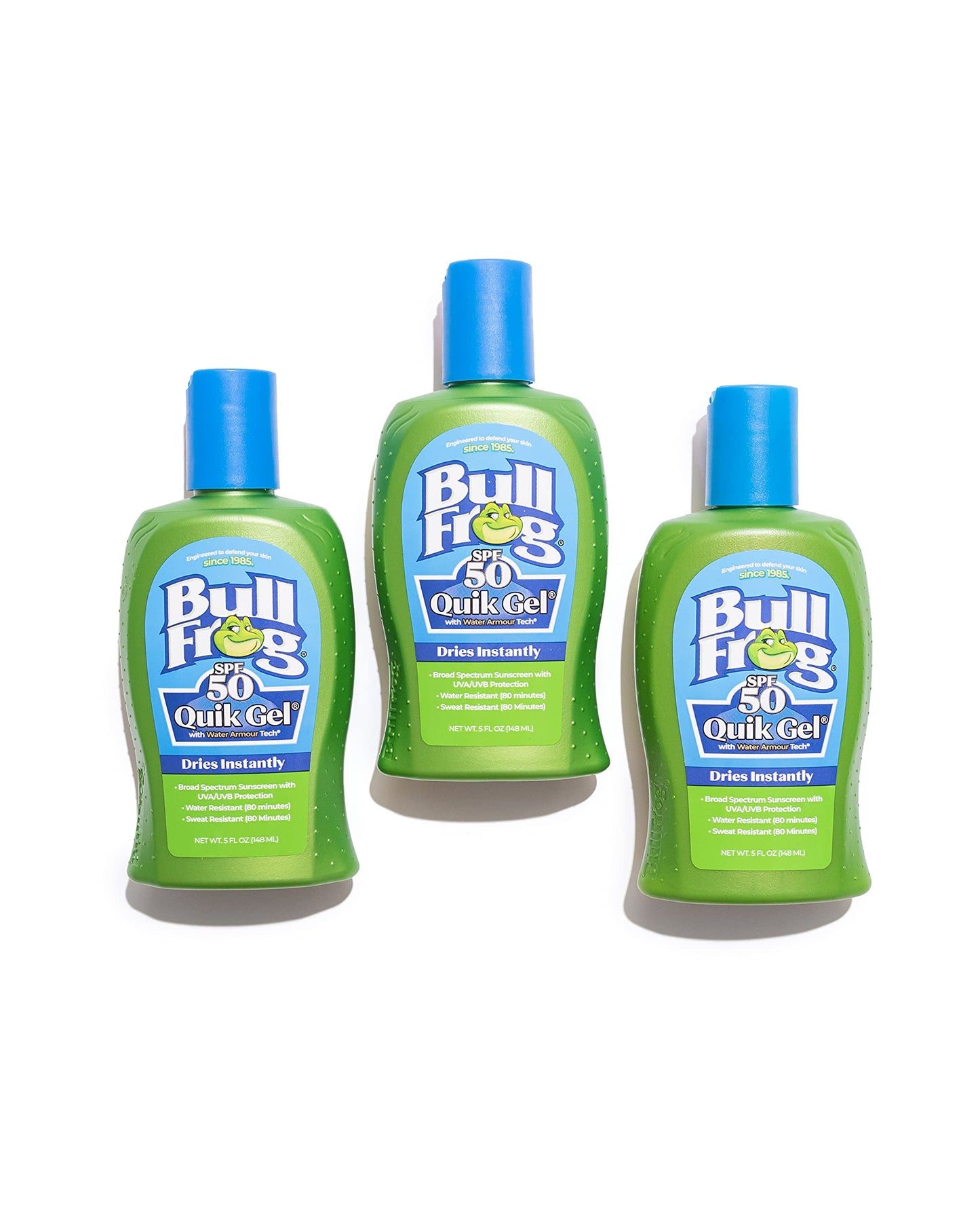 Bullfrog Quik Gel Sunscreen SPF 50 | Oxybenzone & Octinoxate Free | Broad Spectrum Moisturizing UVA/UVB, 5oz, 3 pack… Beauty & Personal Care Bullfrog