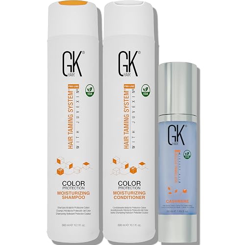 GK HAIR Global Keratin Balancing Shampoo and Conditioner Sets (10.1 Fl Oz/300ml) with Leave In Cashmere Smoothing and Styling Cream (1.69 Fl Oz/50ml) Beauty & Personal Care GK HAIR