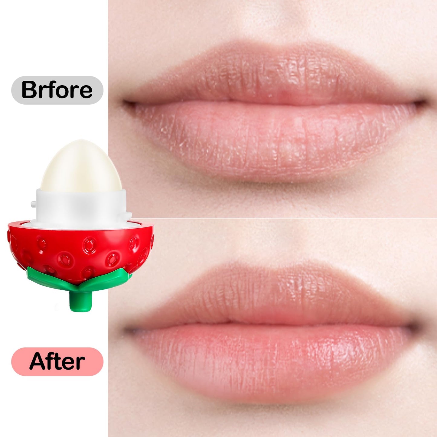 KISSIO Lip Balm,Strawberry Lip Balm,Lip Care with B5 Panthenol,Jojoba Seed Oil and Ceramide,Moisturize and Soothe Chapped Lips,Reduces Lines Beauty and Personal Care KISSIO