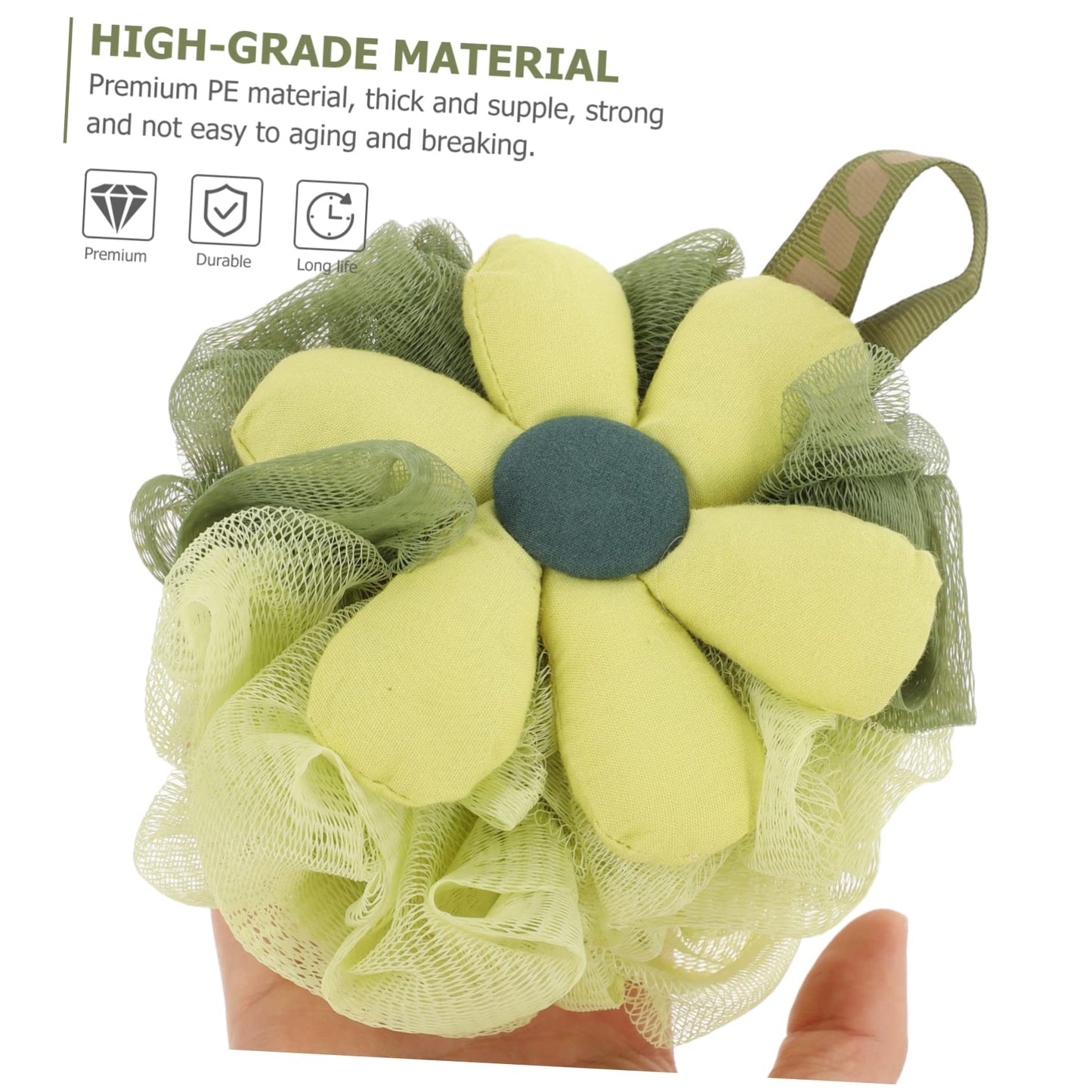 PartyKindom 3pcs Gentle Exfoliating Flower Loofah Sponge for Shower Soft Pe Bath Mesh Body Scrubber for Women Newborns High Density Foaming Bath Beauty and Personal Care PartyKindom