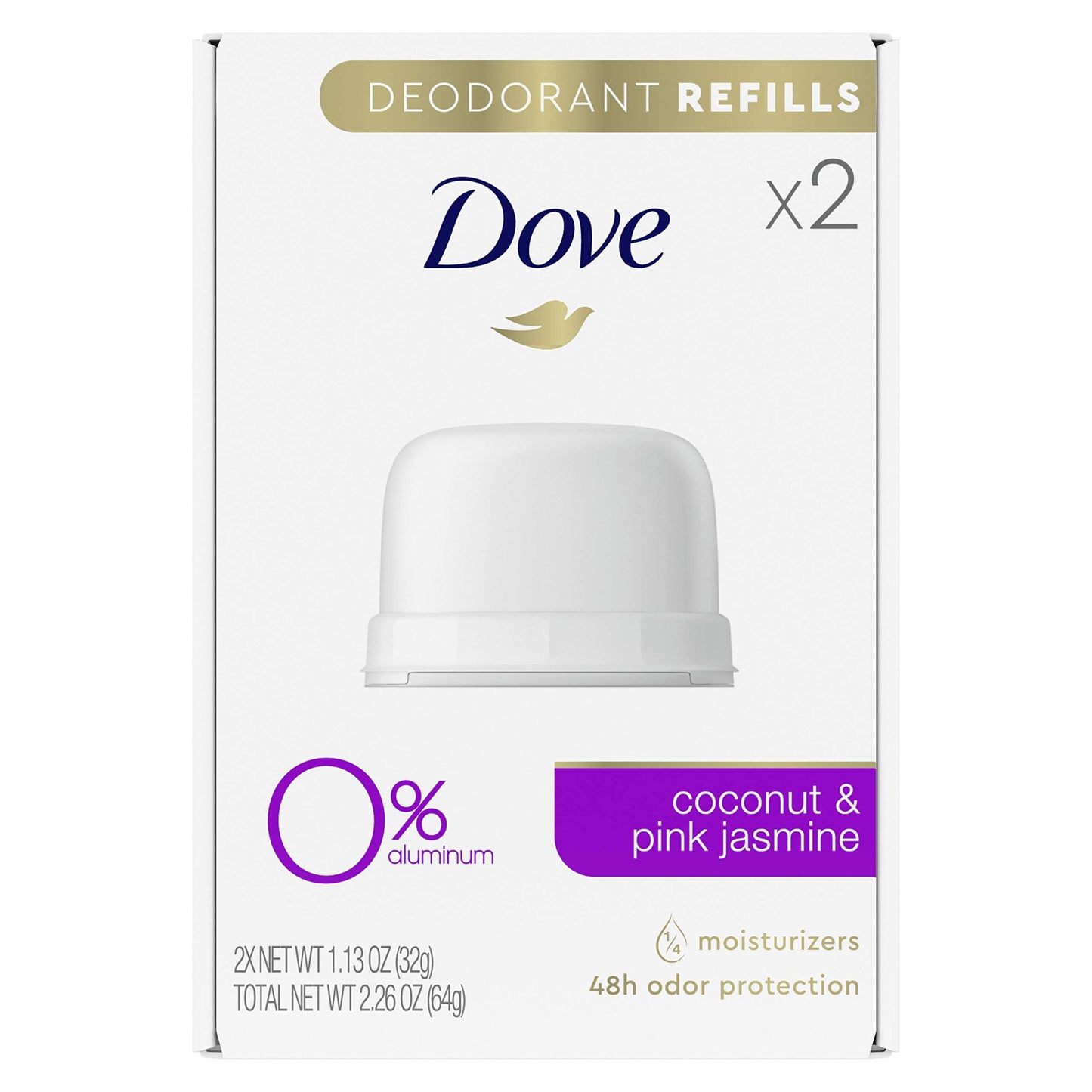 Dove Deodorant Refills Refill Kit 0 Aluminum Coconut + Pink Jasmine Aluminum Free Deodorant oz, 1.13 Ounce Beauty and Personal Care Dove