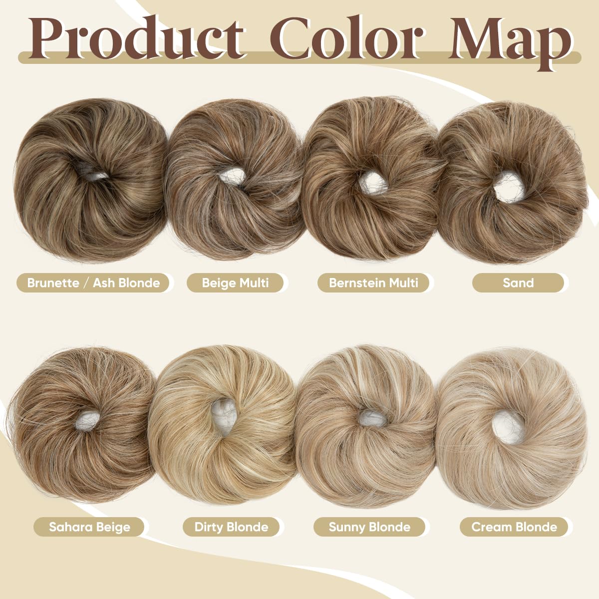 CJL HAIR 2PCs Small Cute Messy Bun Hair Piece for Thin Hair Women Mini Synthetic Curly Bun Scrunchies Updo Hairpieces Dirty Blonde Beauty and Personal Care CJL HAIR