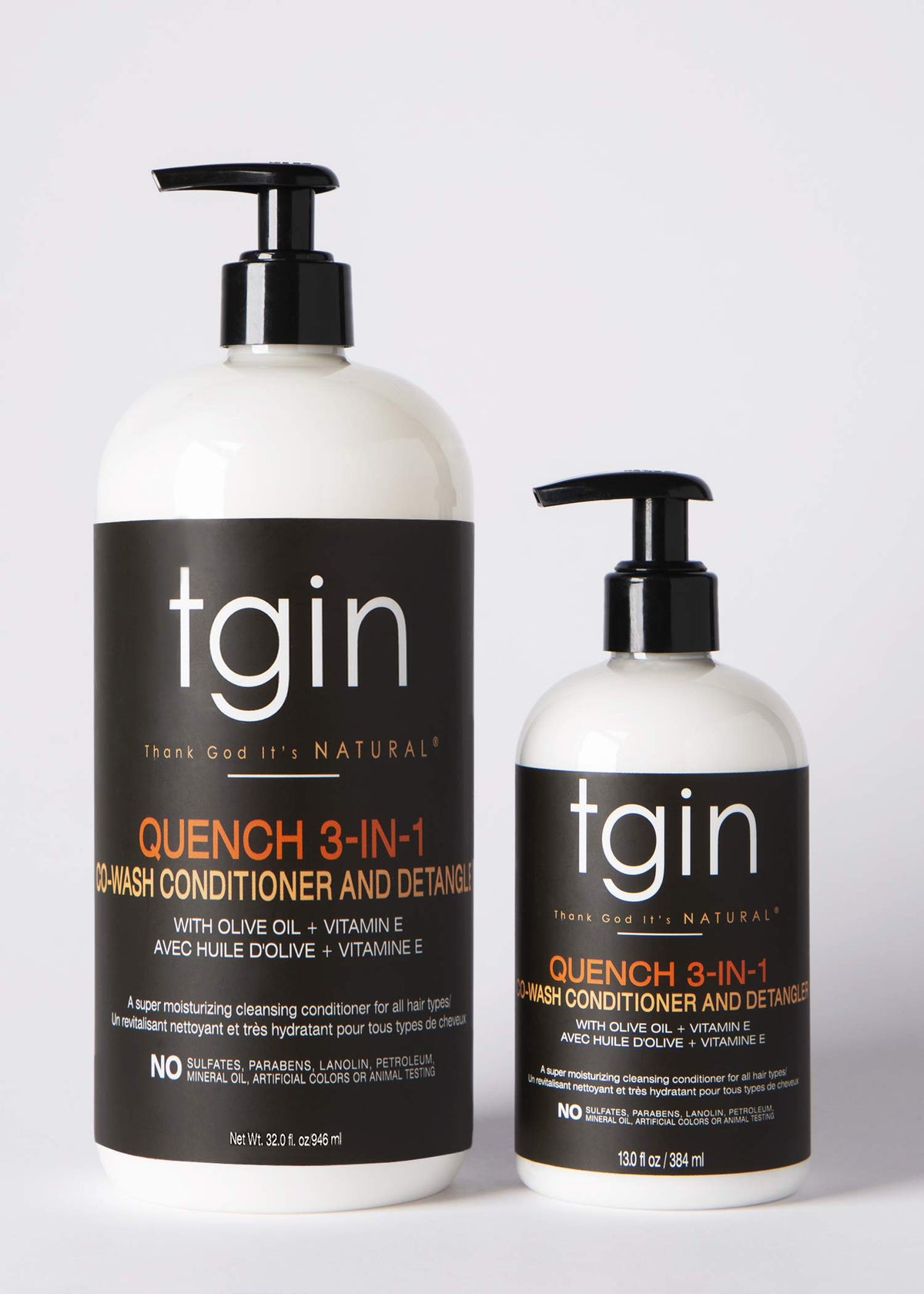 tgin Quench 3-in-1 Co-wash Conditioner & Detangler for Curly Hair - 13 oz