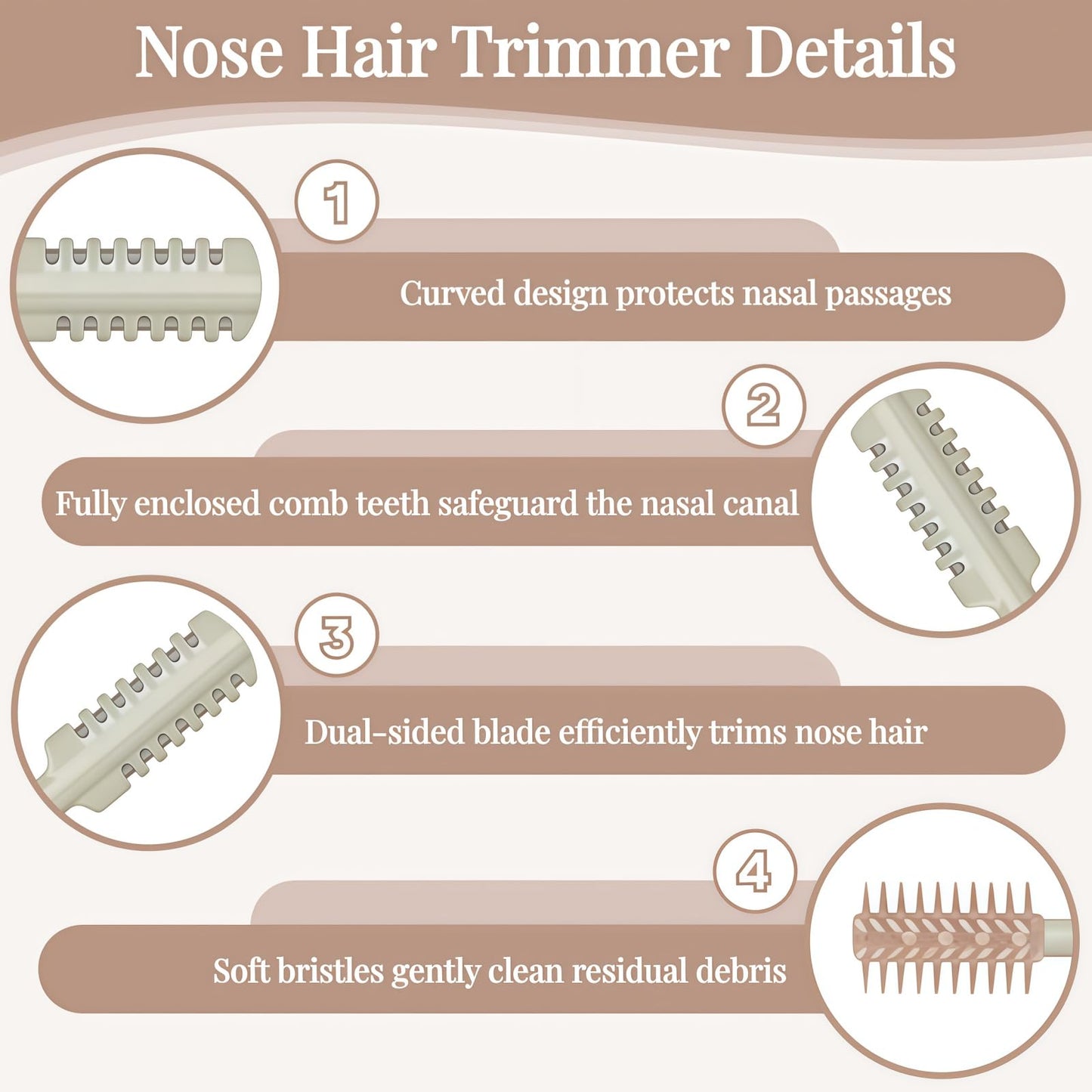 KTBKGV 2026 Upgraded 2-in-1 Nasal Hair Cutter, 360° Rotating Double-Sided Blade, Washable Portable Grooming Tool for Men & Women, Travel Essential Beauty and Personal Care KTBKGV