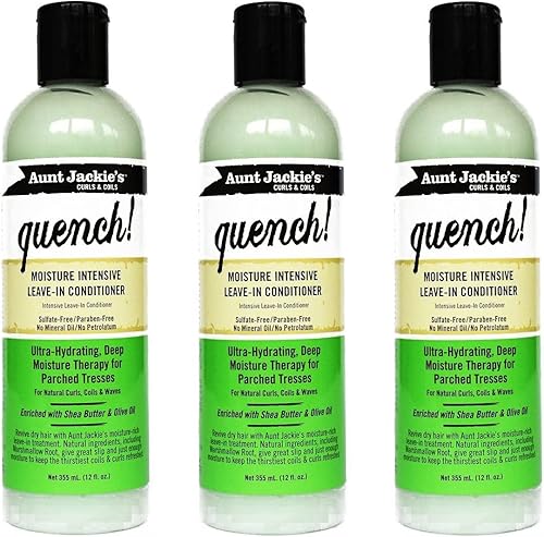 Aunt Jackie's Curls & Coils Quench! Moisture Intensive Leave-In Conditioner, 12 oz (Pack of 3) Beauty & Personal Care Aunt Jackie's
