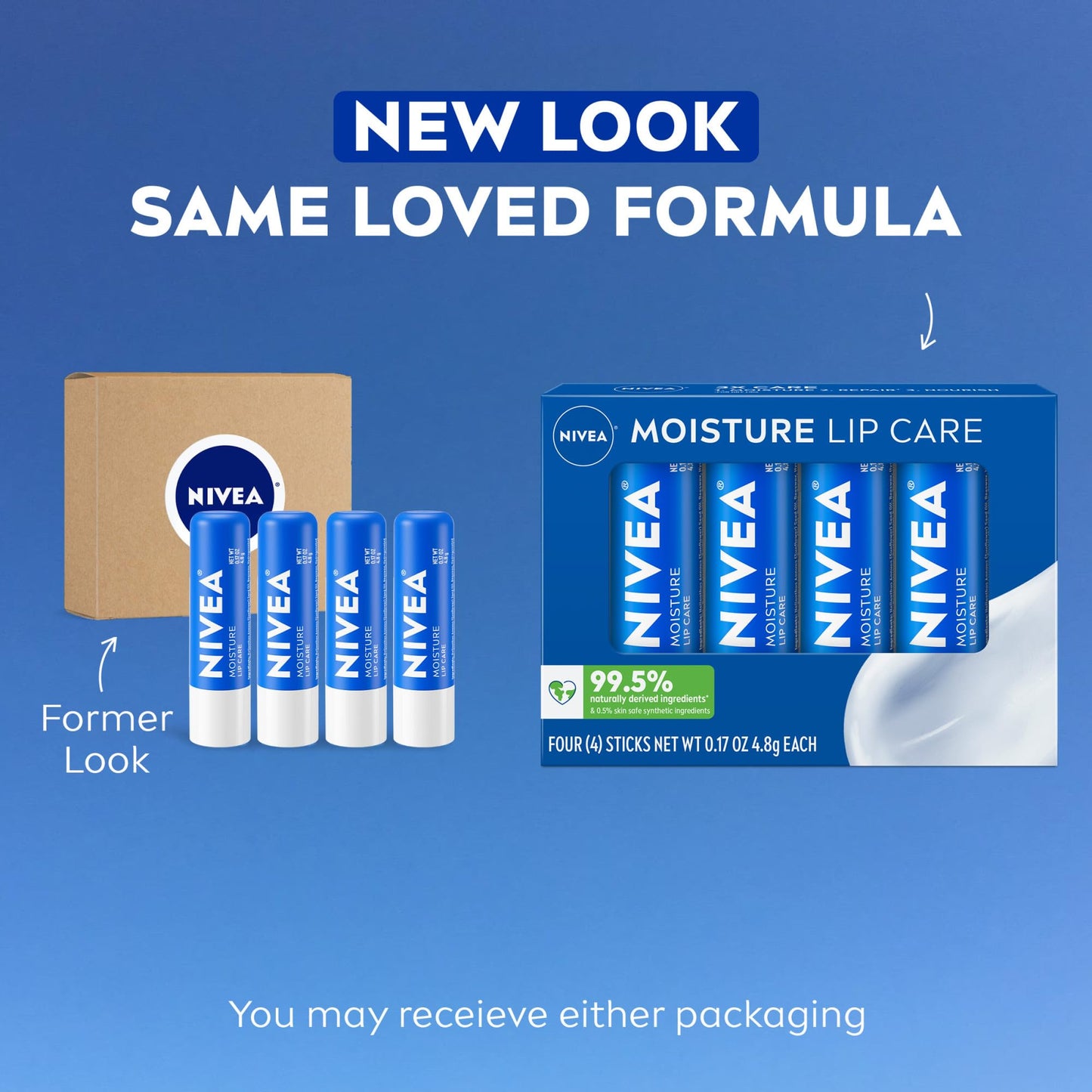 NIVEA Moisture Lip Care, Hydrating Lip Balm with Shea Butter, Nourishing Oils and Vitamin C & E, 3-in-1 Moisture, Repair and Nourish, Holiday Gifts Beauty & Personal Care NIVEA