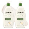 Aveeno Daily Moisturizing Body Lotion for Normal to Dry Skin with Soothing Prebiotic Oat, Non Greasy, Non Comedogenic, Fragrance Free Body Lotion Beauty & Personal Care Aveeno