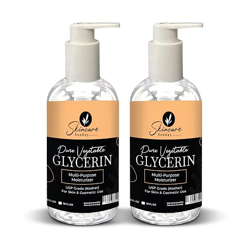 Skincare Sunday Pure Vegetable Glycerin - Premium Softening & Moisturizing Multi-Purpose Moisturizer for Skin & Cosmetics (32Oz) (16oz X 2) Beauty & Personal Care SKINCARE SUNDAY