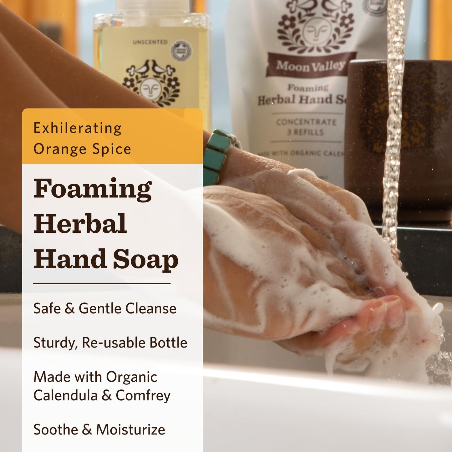 Moon Valley Herbal Foaming Hand Soap, Orange Spice Two Pack, Vegan, Recyclable Bottle Beauty & Personal Care Moon Valley Organics