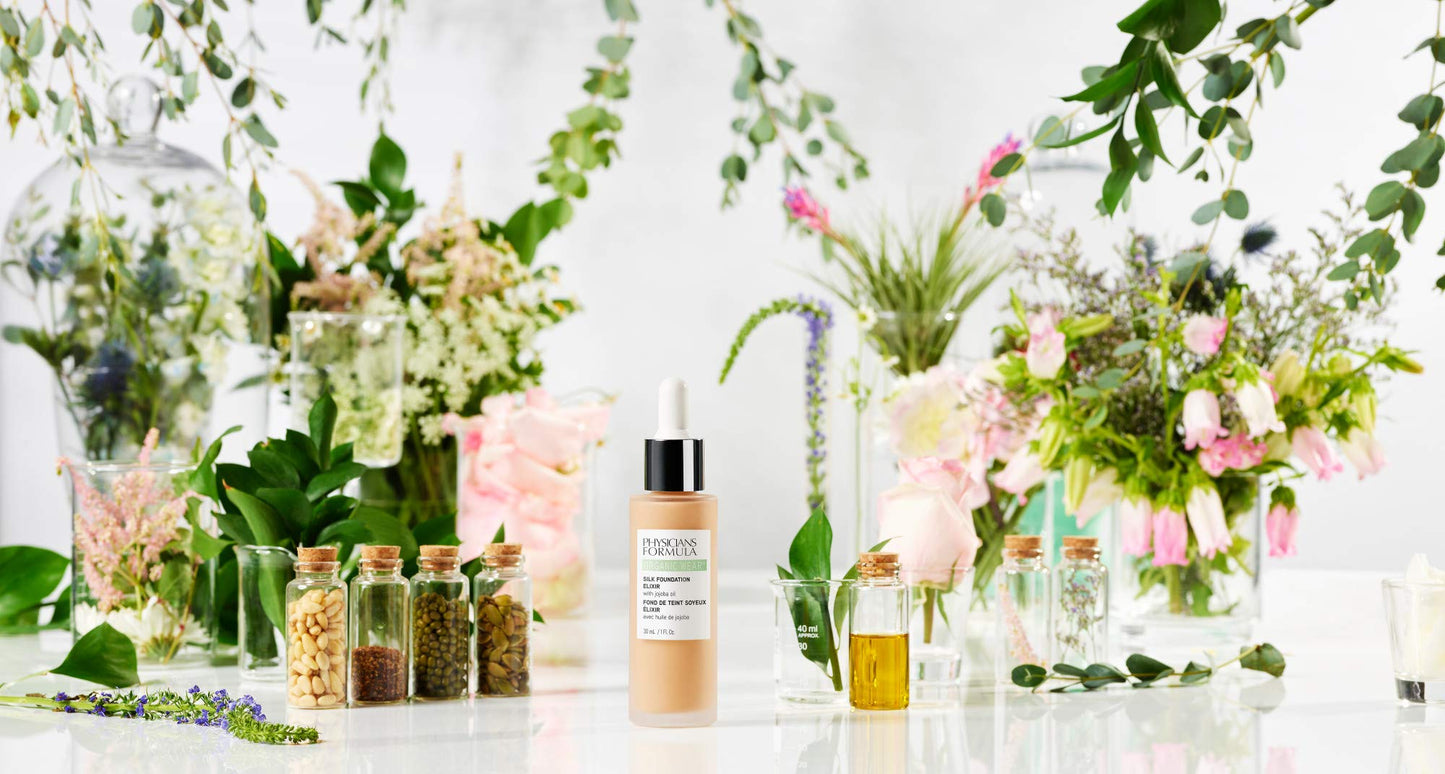 Physicians Formula Organic Wear All Natural Liquid Foundation Elixir Fair-to-Light, Full Coverage | Dermatologist Tested, Clinicially Tested Beauty & Personal Care Physicians Formula