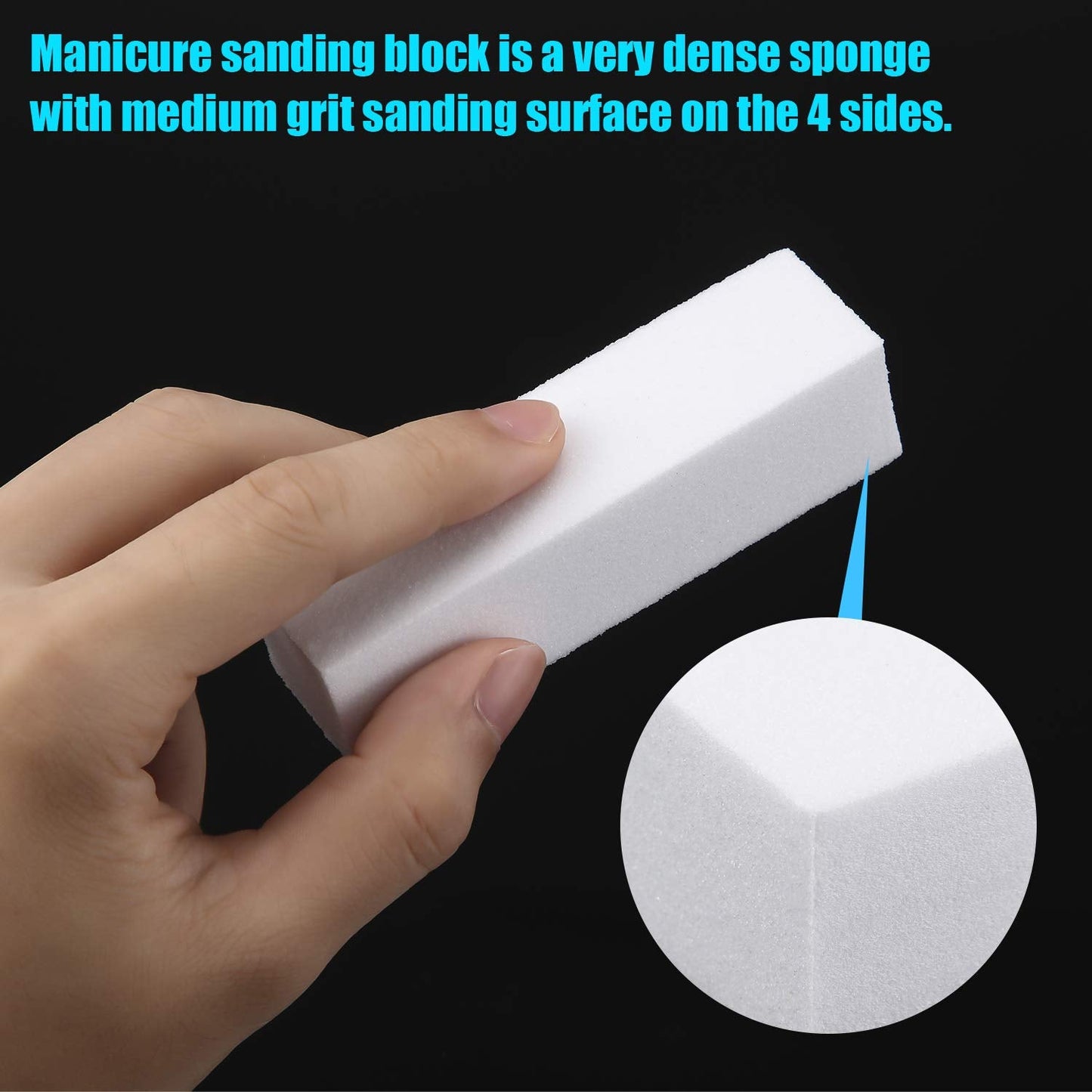 20 Pack Buffer Sanding Block Nail Buffer Block Files Grit Dense Sponge Nail Tips Tool (White) Beauty & Personal Care Mudder