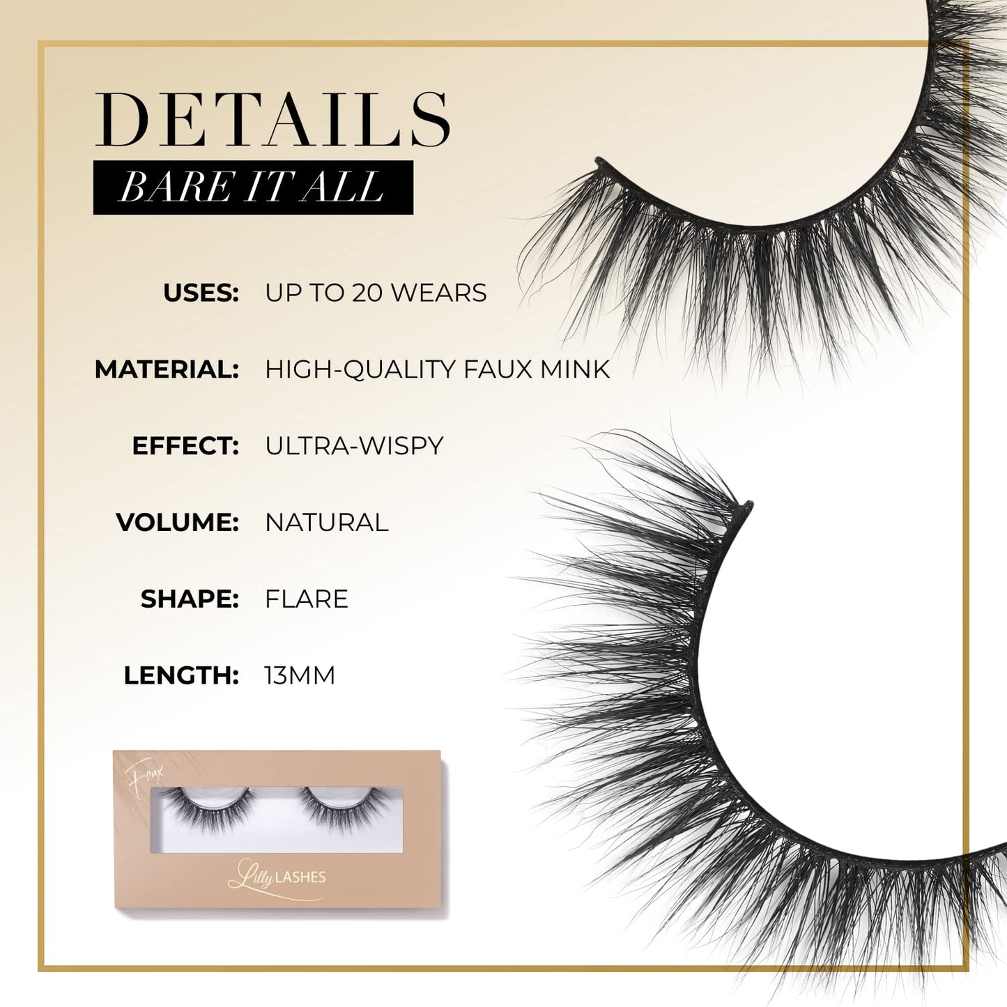 Lilly Lashes Everyday Bare it All Natural Lashes, Faux Mink Natural Eyelashes, False Eyelashes Everyday Use, Cat Eye Lashes, Individual Lashes Beauty & Personal Care Lilly Lashes